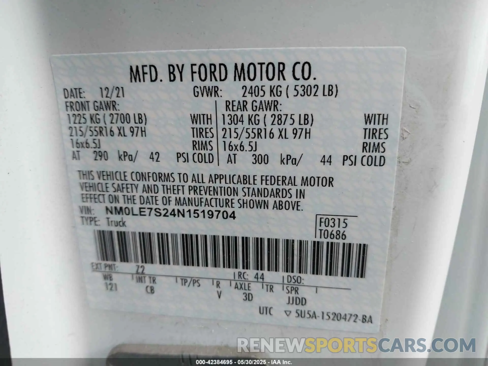 9 Photograph of a damaged car NM0LE7S24N1519704 FORD TRANSIT CONNECT 2022