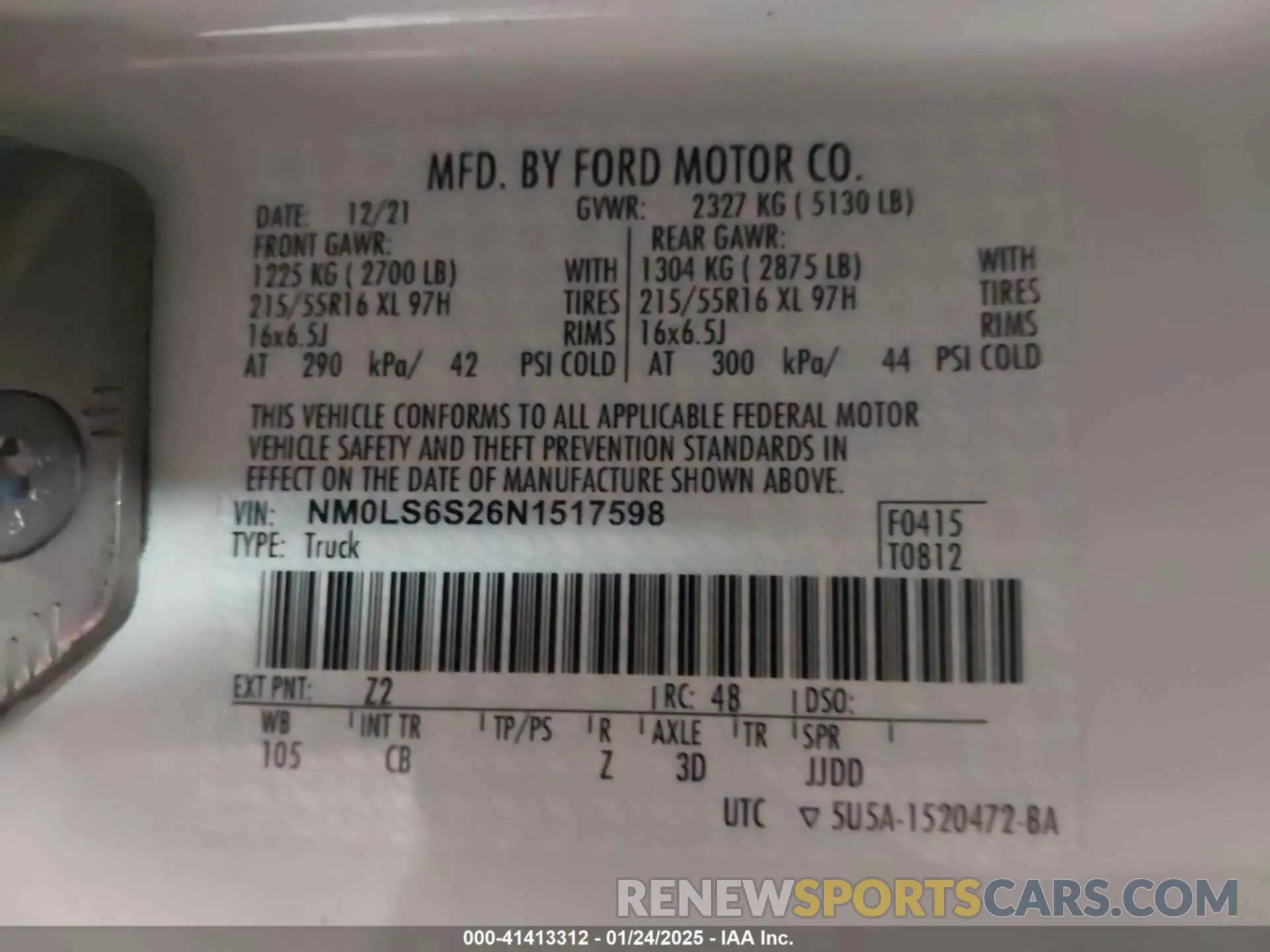 9 Photograph of a damaged car NM0LS6S26N1517598 FORD TRANSIT CONNECT 2022