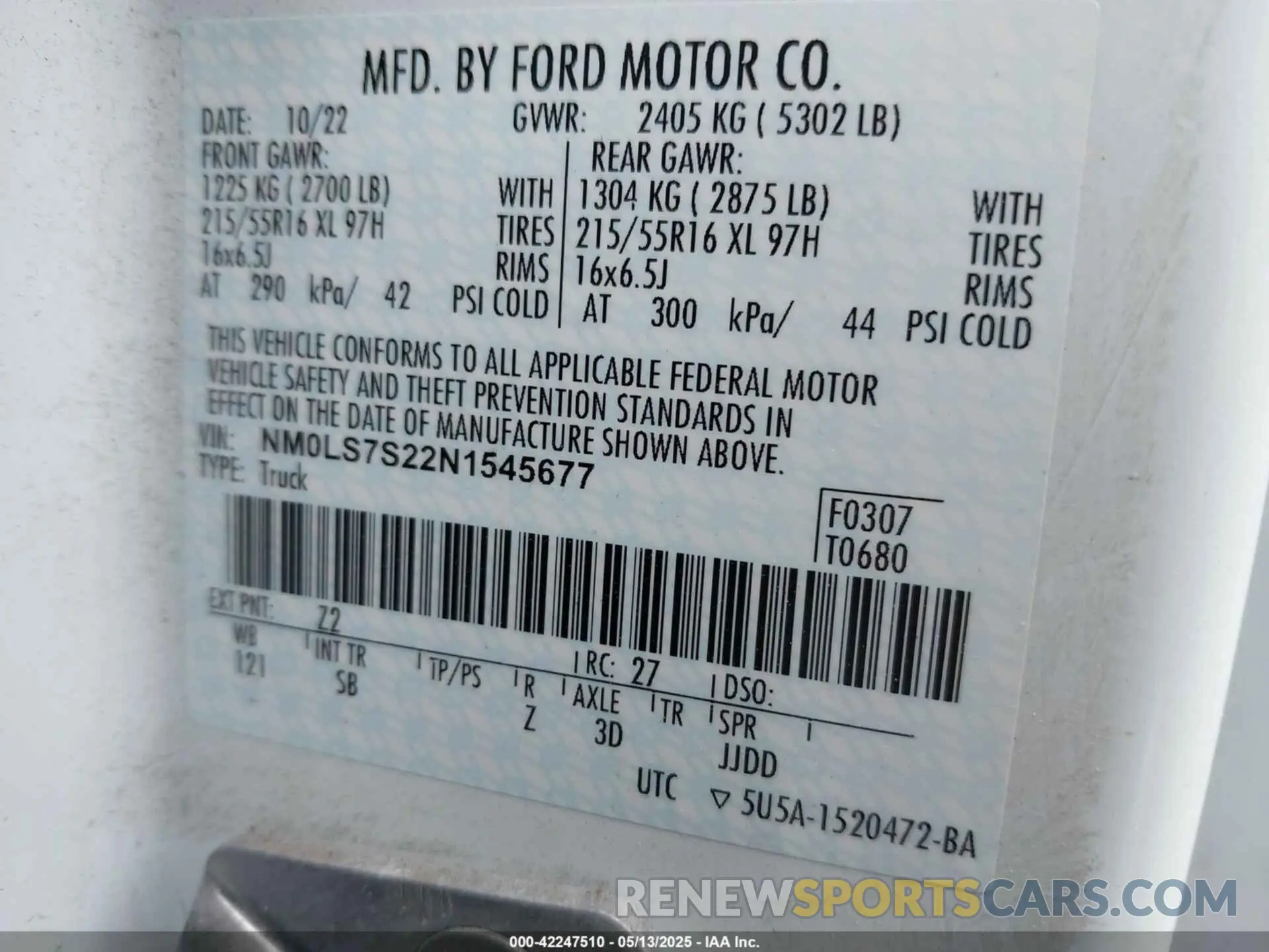 9 Photograph of a damaged car NM0LS7S22N1545677 FORD TRANSIT CONNECT 2022