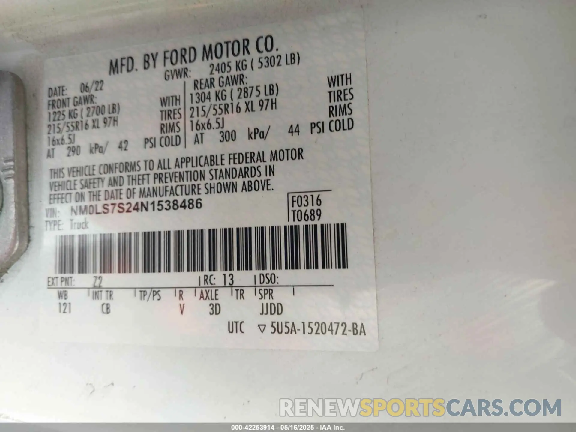 9 Photograph of a damaged car NM0LS7S24N1538486 FORD TRANSIT CONNECT 2022