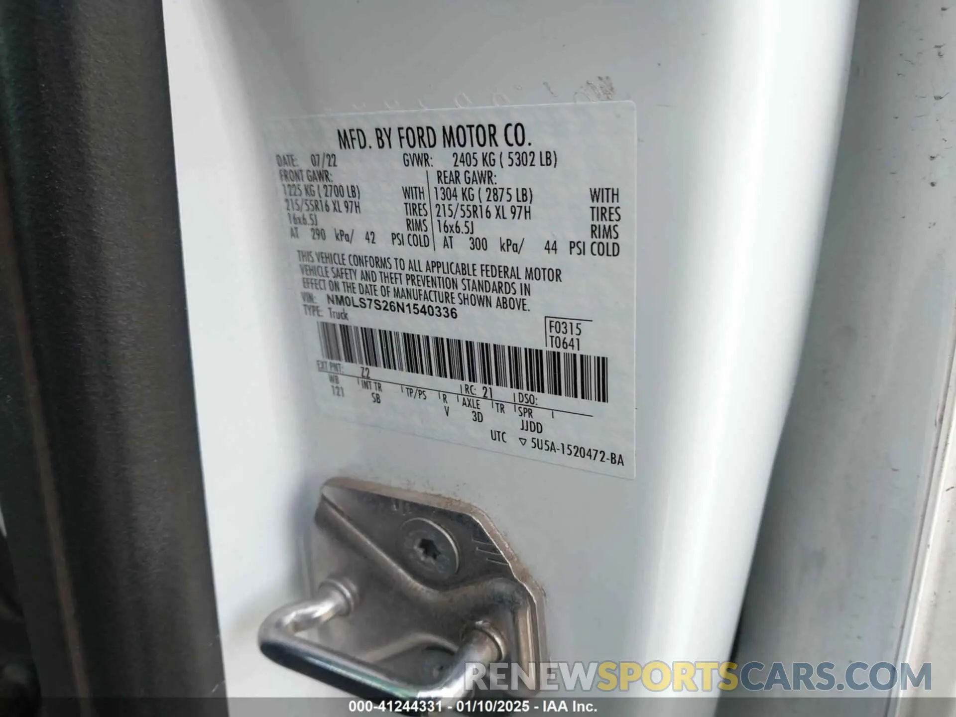 9 Photograph of a damaged car NM0LS7S26N1540336 FORD TRANSIT CONNECT 2022
