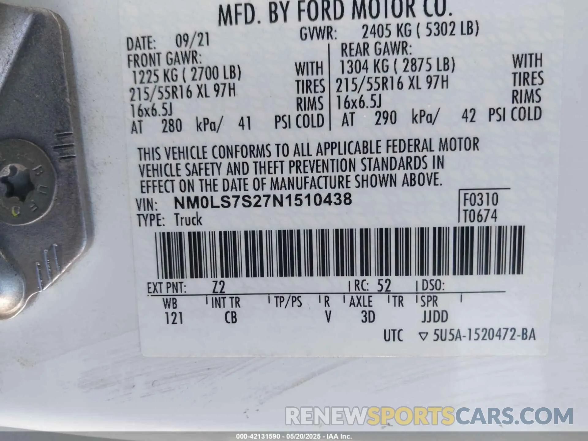 9 Photograph of a damaged car NM0LS7S27N1510438 FORD TRANSIT CONNECT 2022