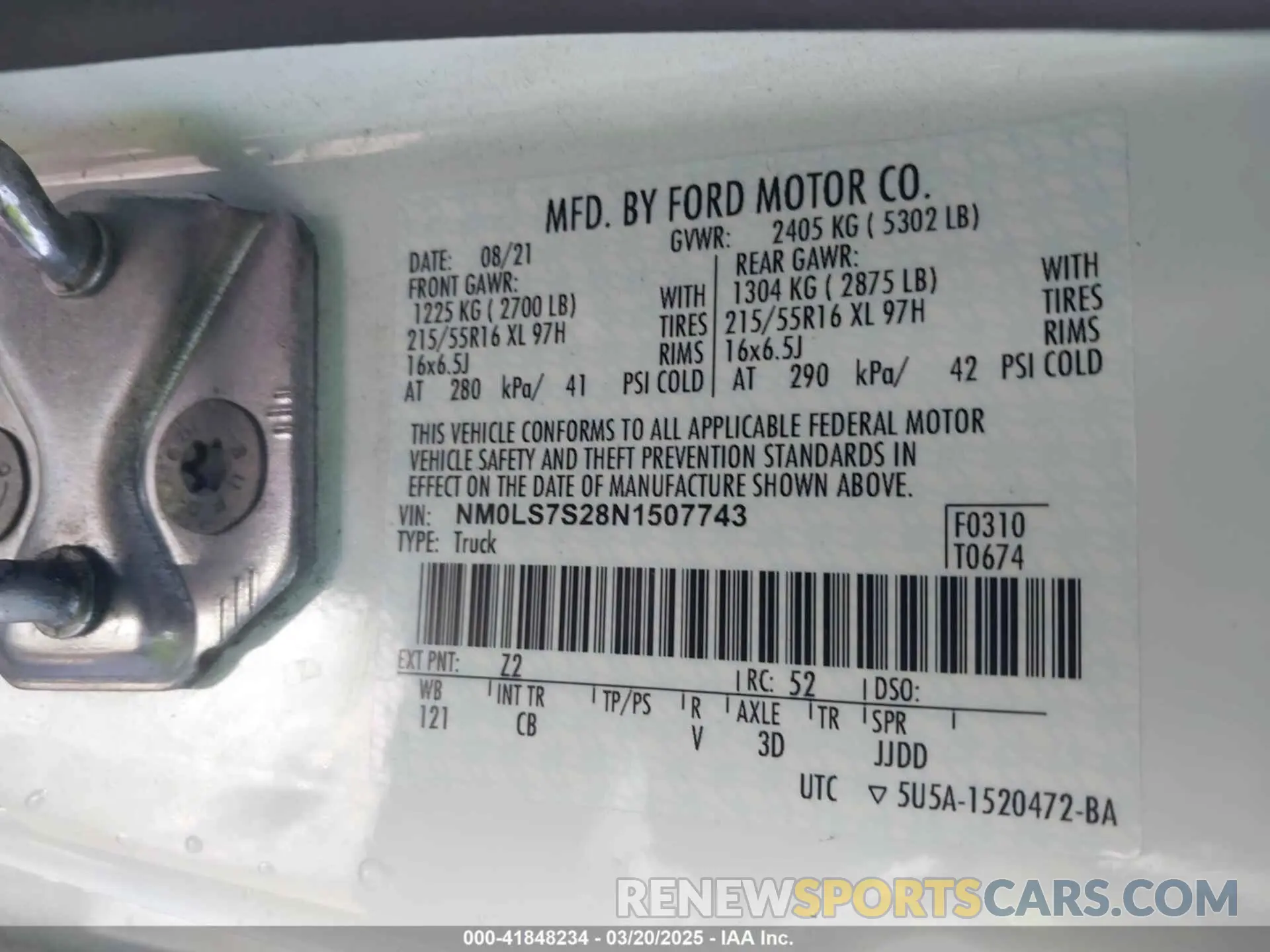 9 Photograph of a damaged car NM0LS7S28N1507743 FORD TRANSIT CONNECT 2022