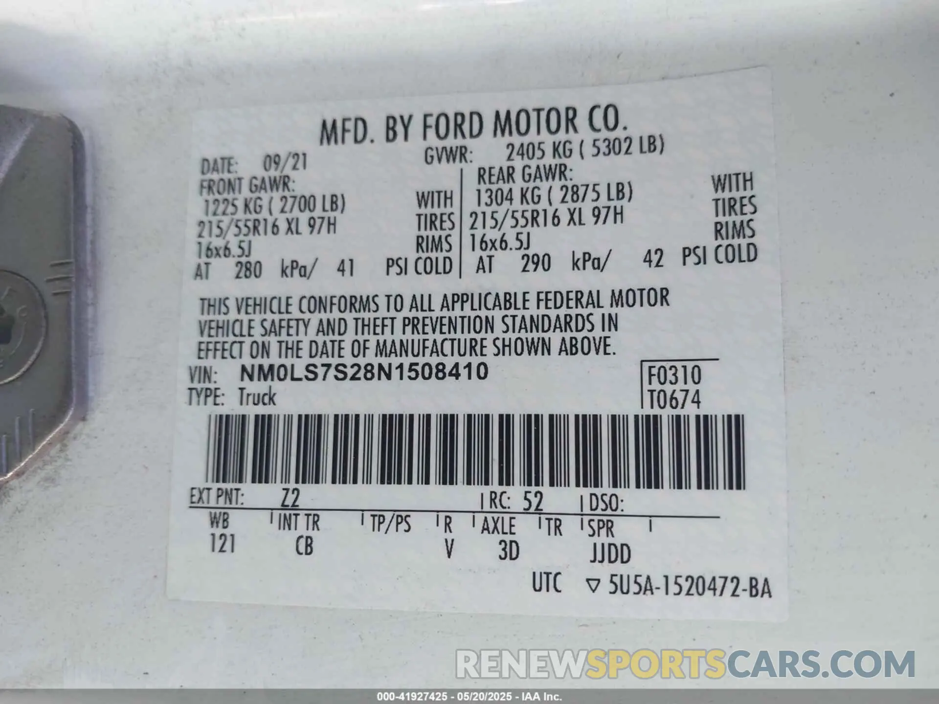 9 Photograph of a damaged car NM0LS7S28N1508410 FORD TRANSIT CONNECT 2022
