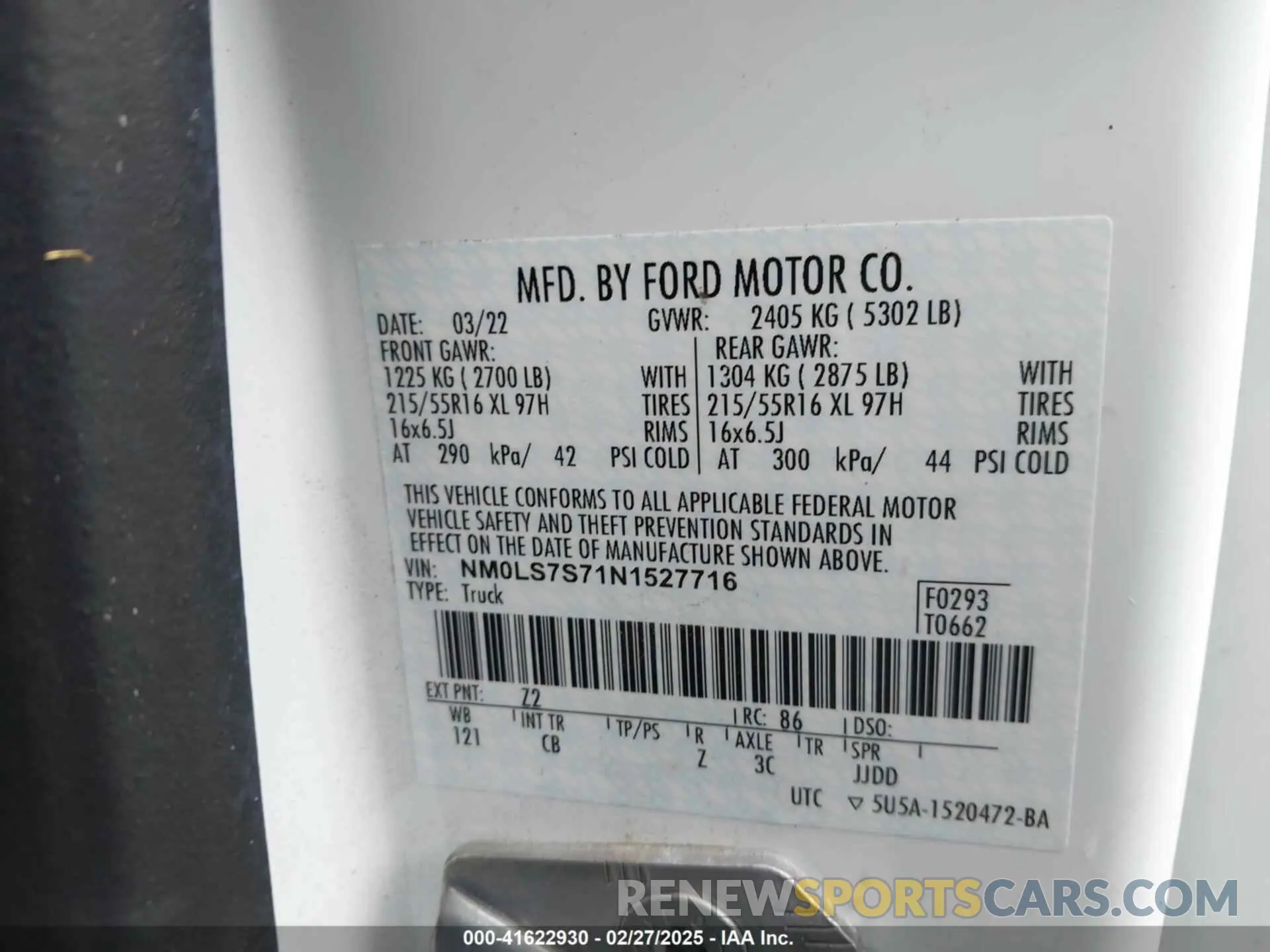 9 Photograph of a damaged car NM0LS7S71N1527716 FORD TRANSIT CONNECT 2022