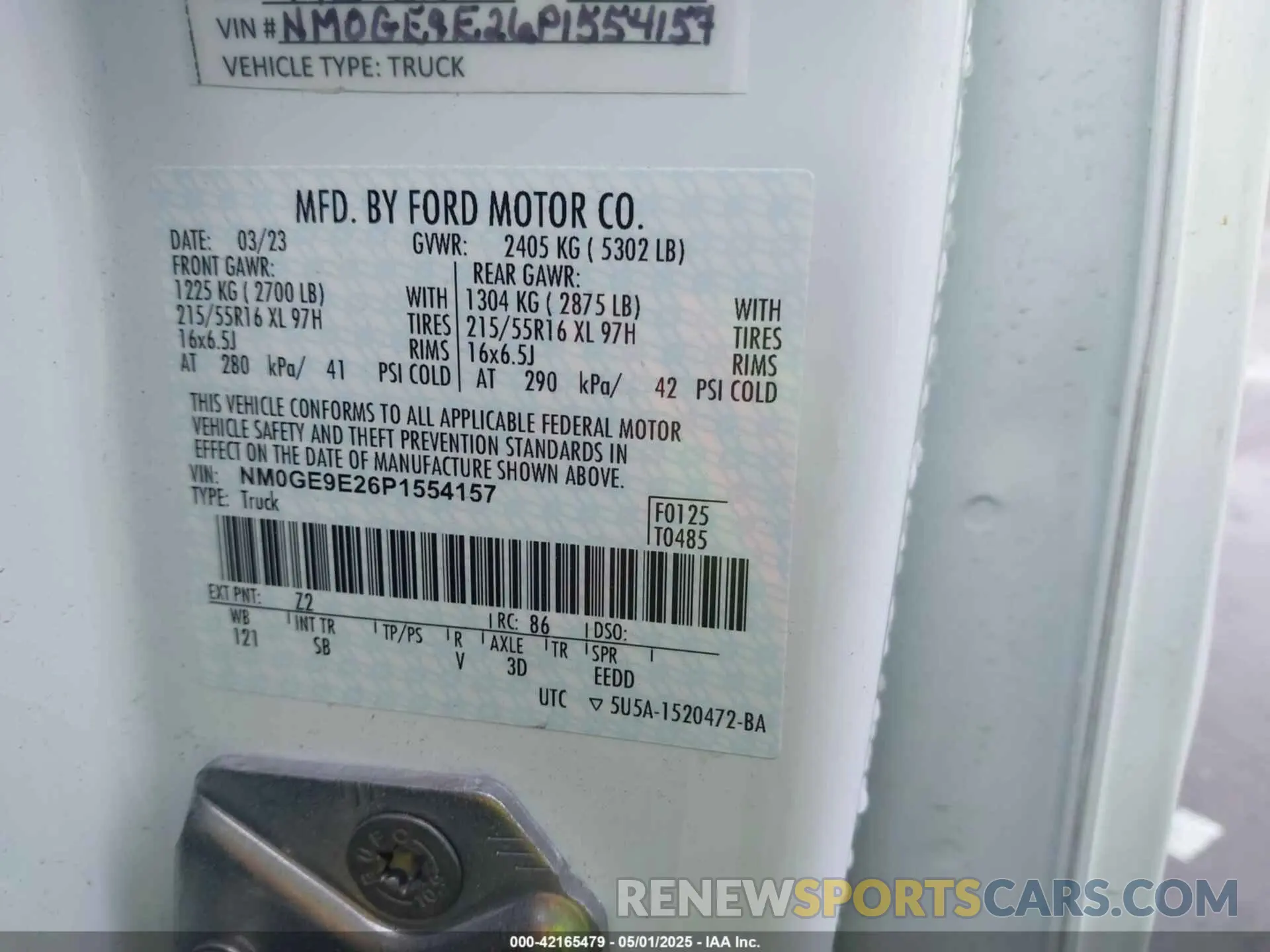 9 Photograph of a damaged car NM0GE9E26P1554157 FORD TRANSIT CONNECT 2023
