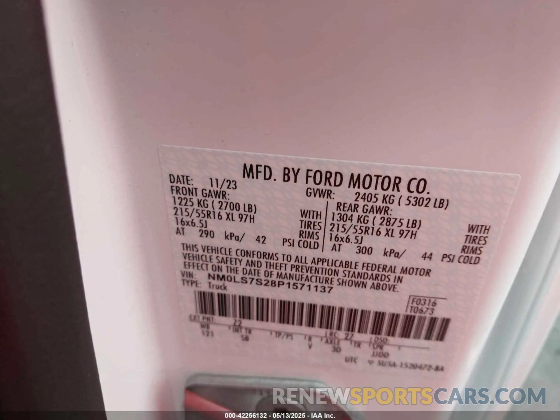 9 Photograph of a damaged car NM0LS7S28P1571137 FORD TRANSIT CONNECT 2023