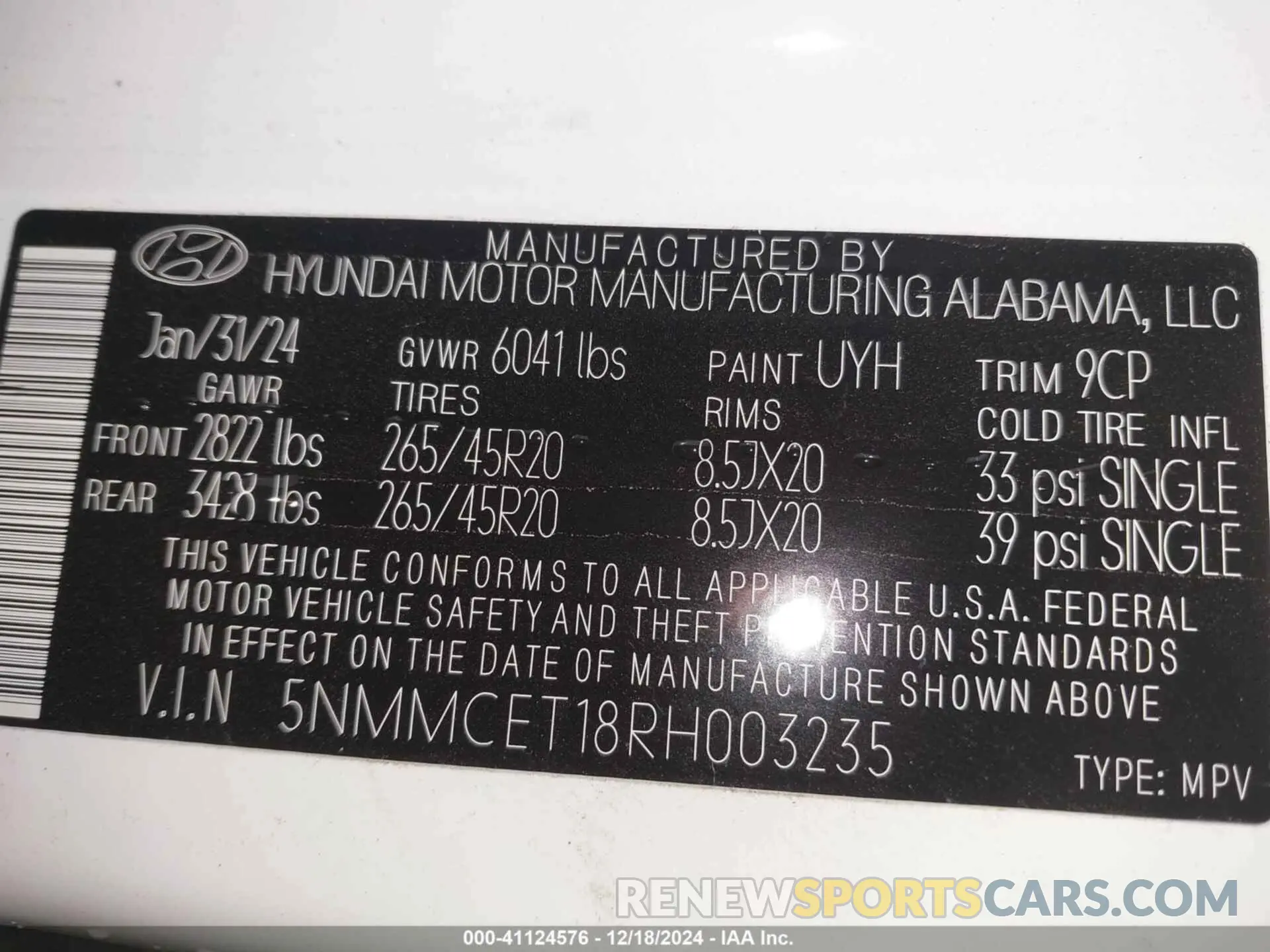 9 Photograph of a damaged car 5NMMCET18RH003235 GENESIS ELECTRIFIED GV70 2024