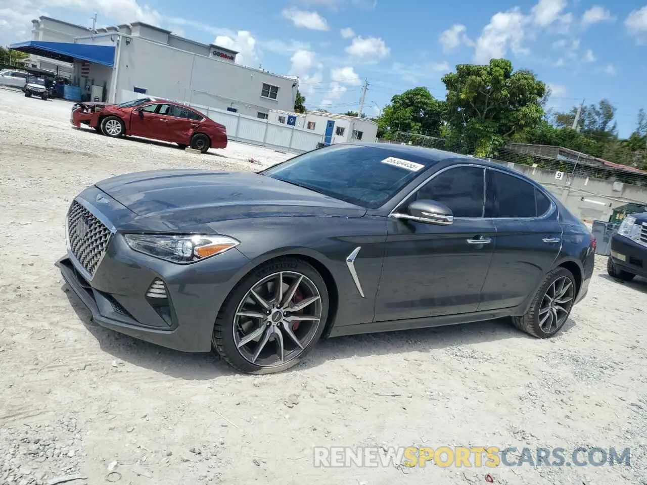 1 Photograph of a damaged car KMTG24LA6KU034865 GENESIS G70 2019
