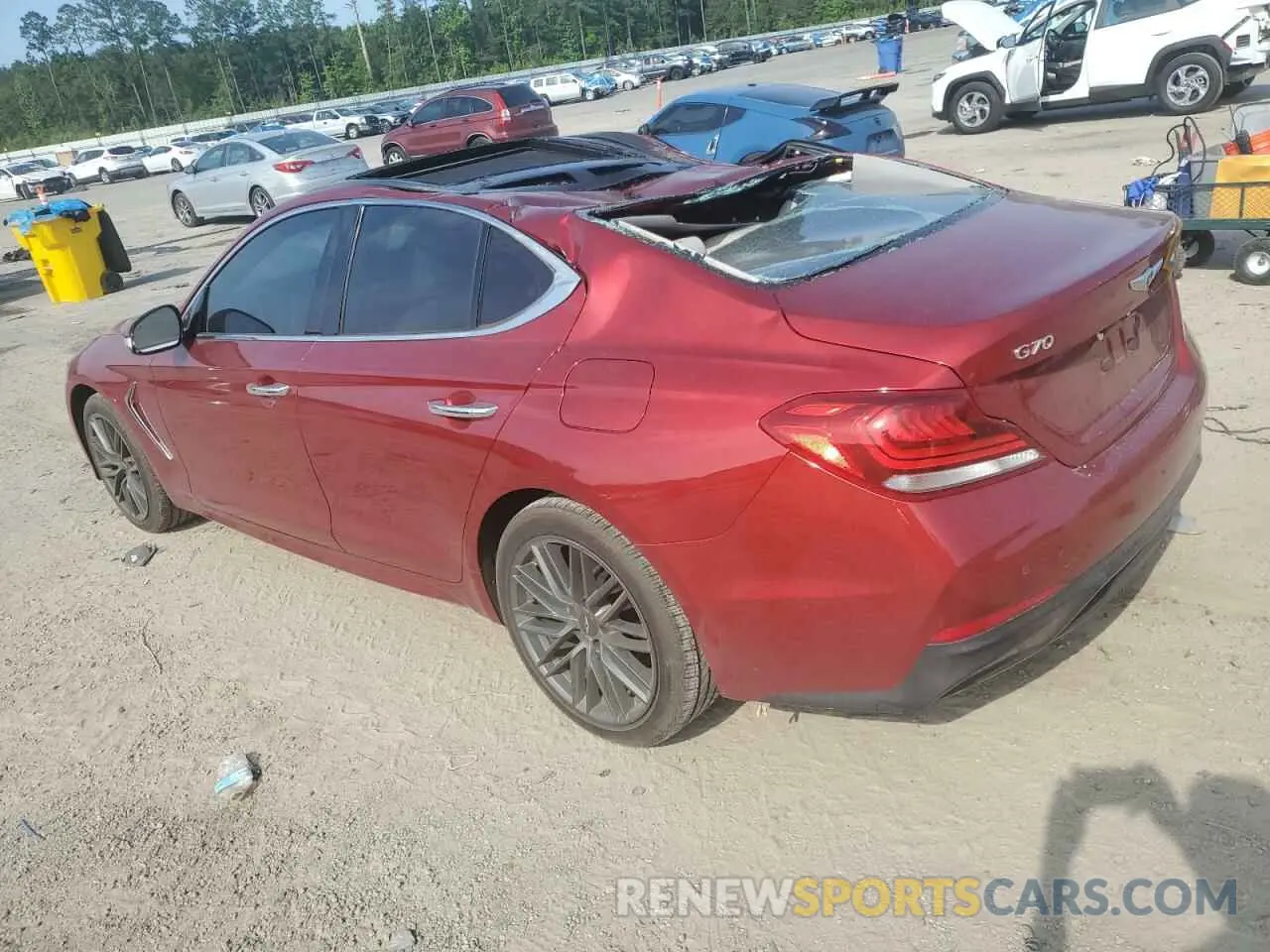 2 Photograph of a damaged car KMTG34LA0KU012504 GENESIS G70 2019