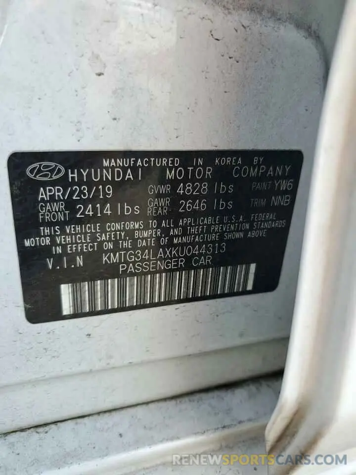 12 Photograph of a damaged car KMTG34LAXKU044313 GENESIS G70 2019