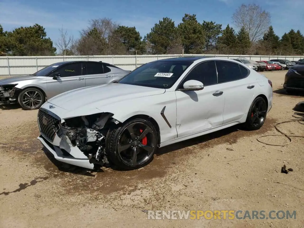 1 Photograph of a damaged car KMTG34LE7KU017864 GENESIS G70 2019