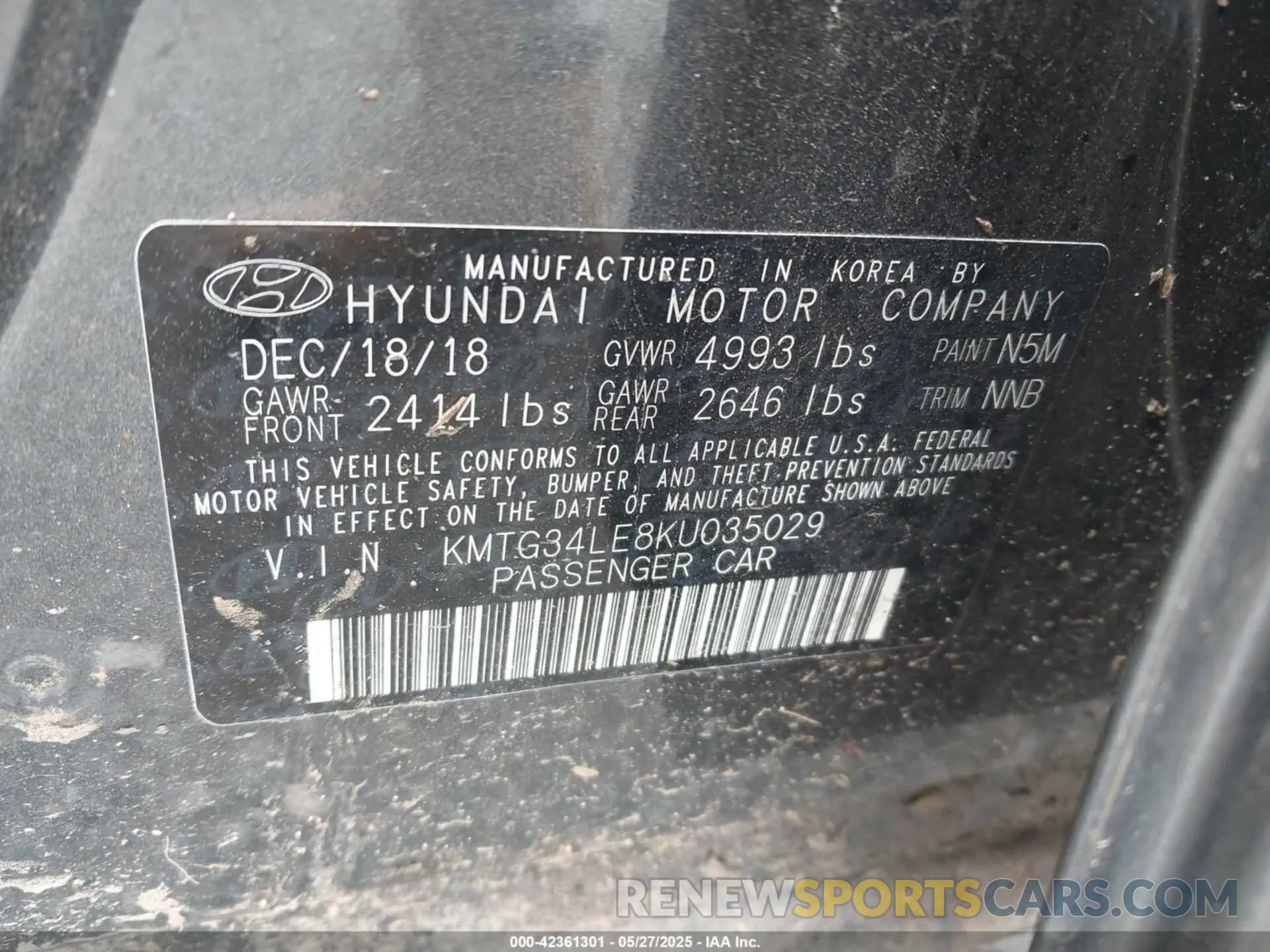 9 Photograph of a damaged car KMTG34LE8KU035029 GENESIS G70 2019