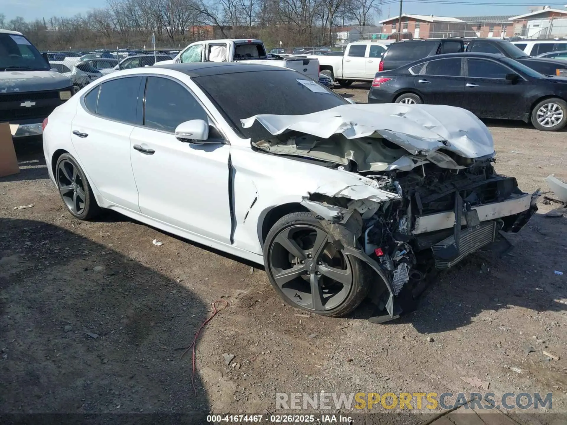 1 Photograph of a damaged car KMTG44LAXKU019182 GENESIS G70 2019