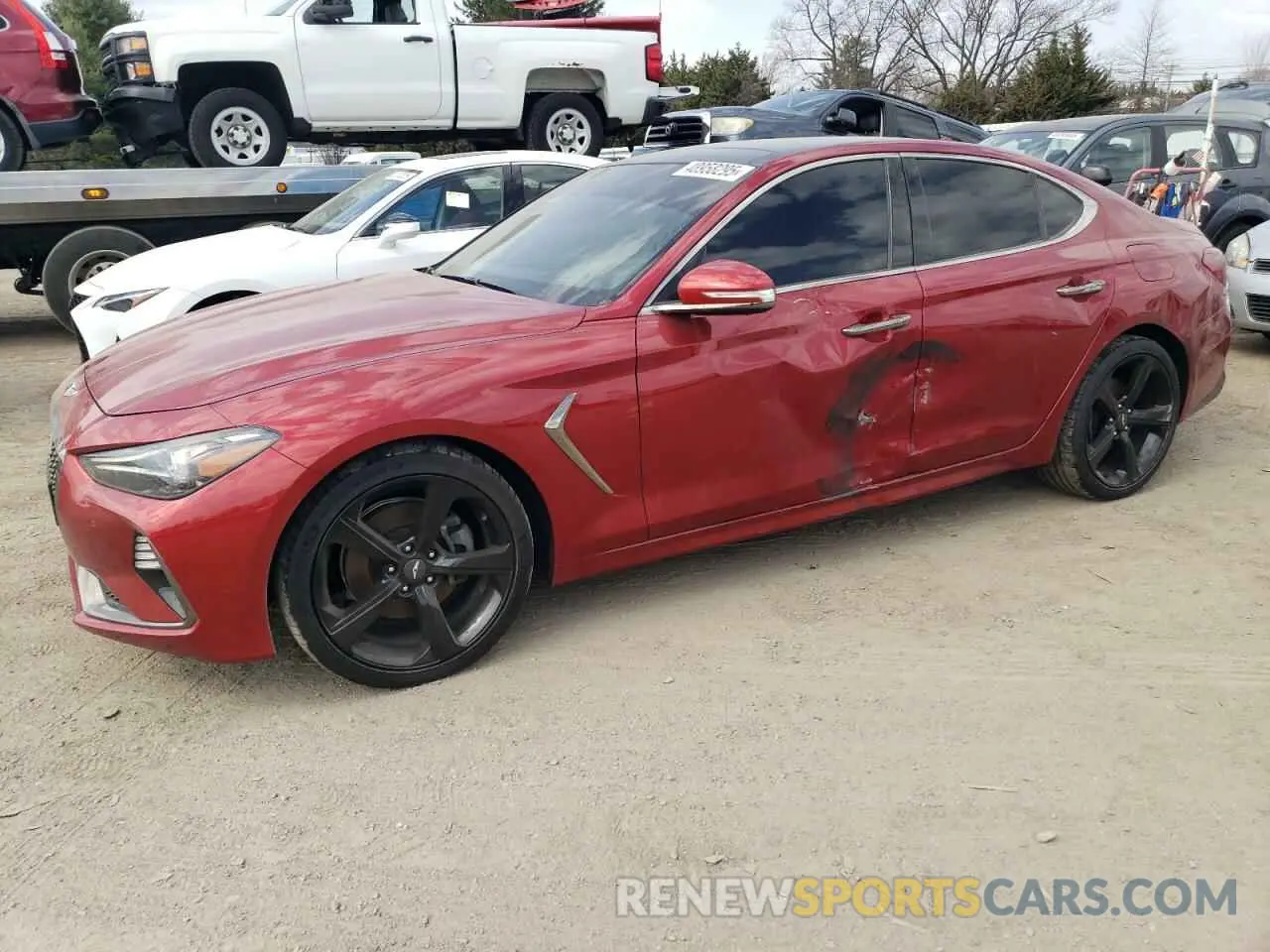 1 Photograph of a damaged car KMTG44LAXKU027461 GENESIS G70 2019