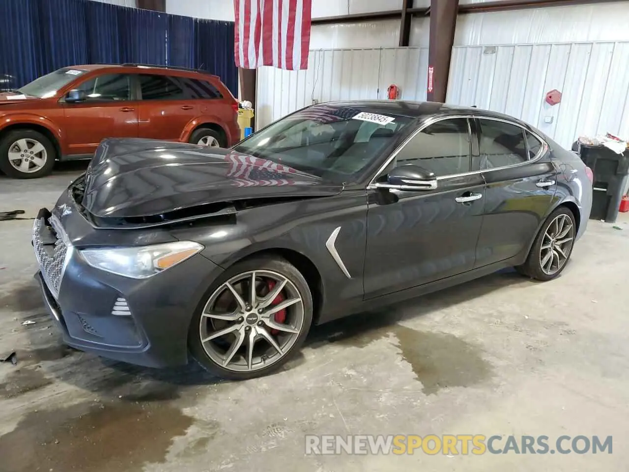 1 Photograph of a damaged car KMTG54LE3KU037703 GENESIS G70 2019