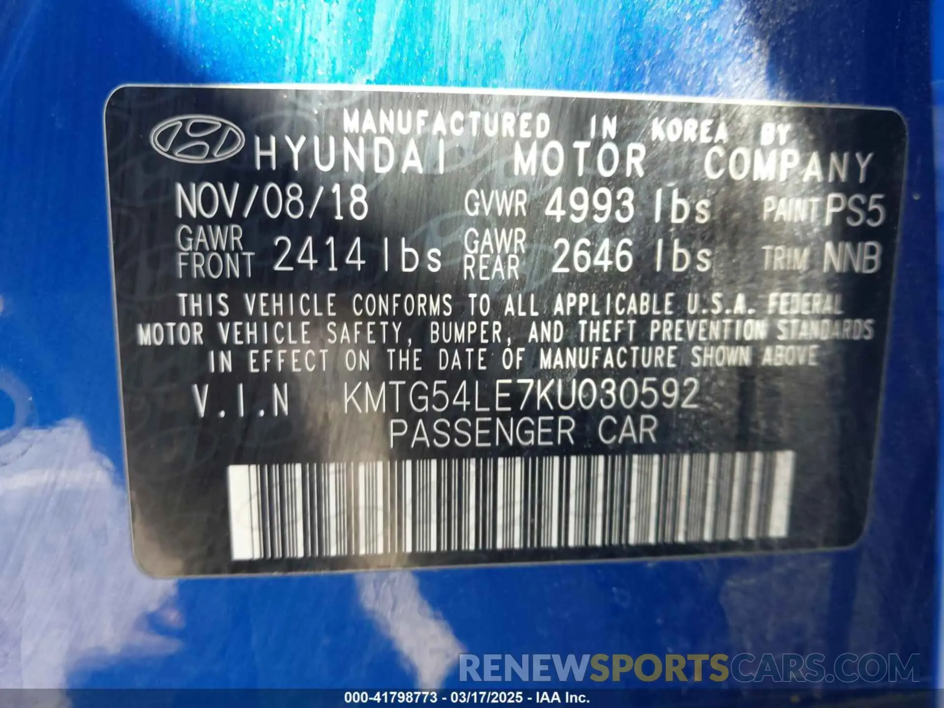 9 Photograph of a damaged car KMTG54LE7KU030592 GENESIS G70 2019