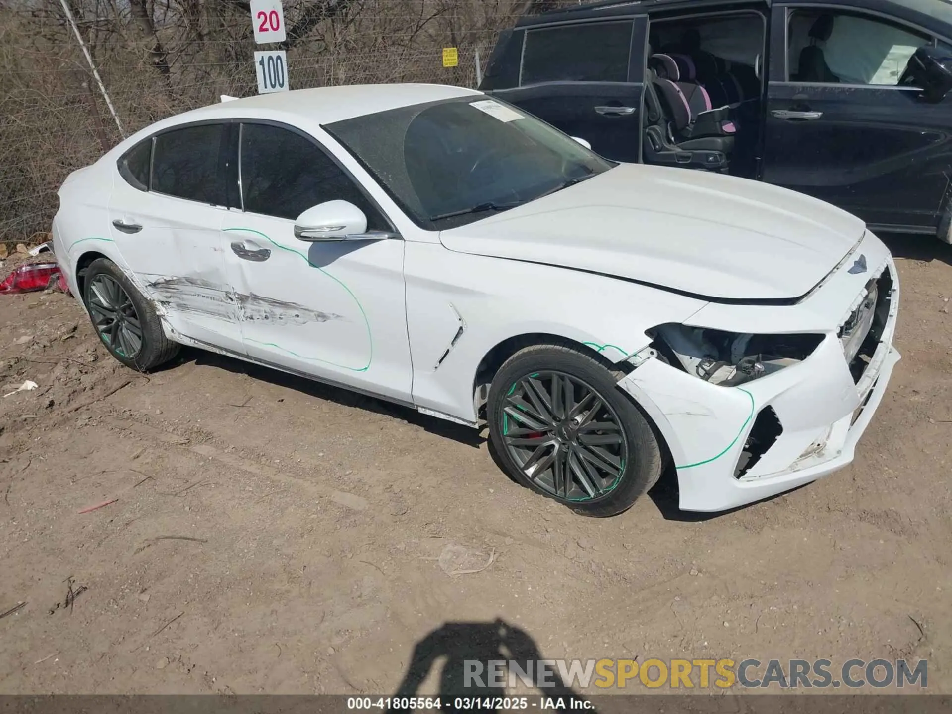 1 Photograph of a damaged car KMTG54LE7KU035128 GENESIS G70 2019