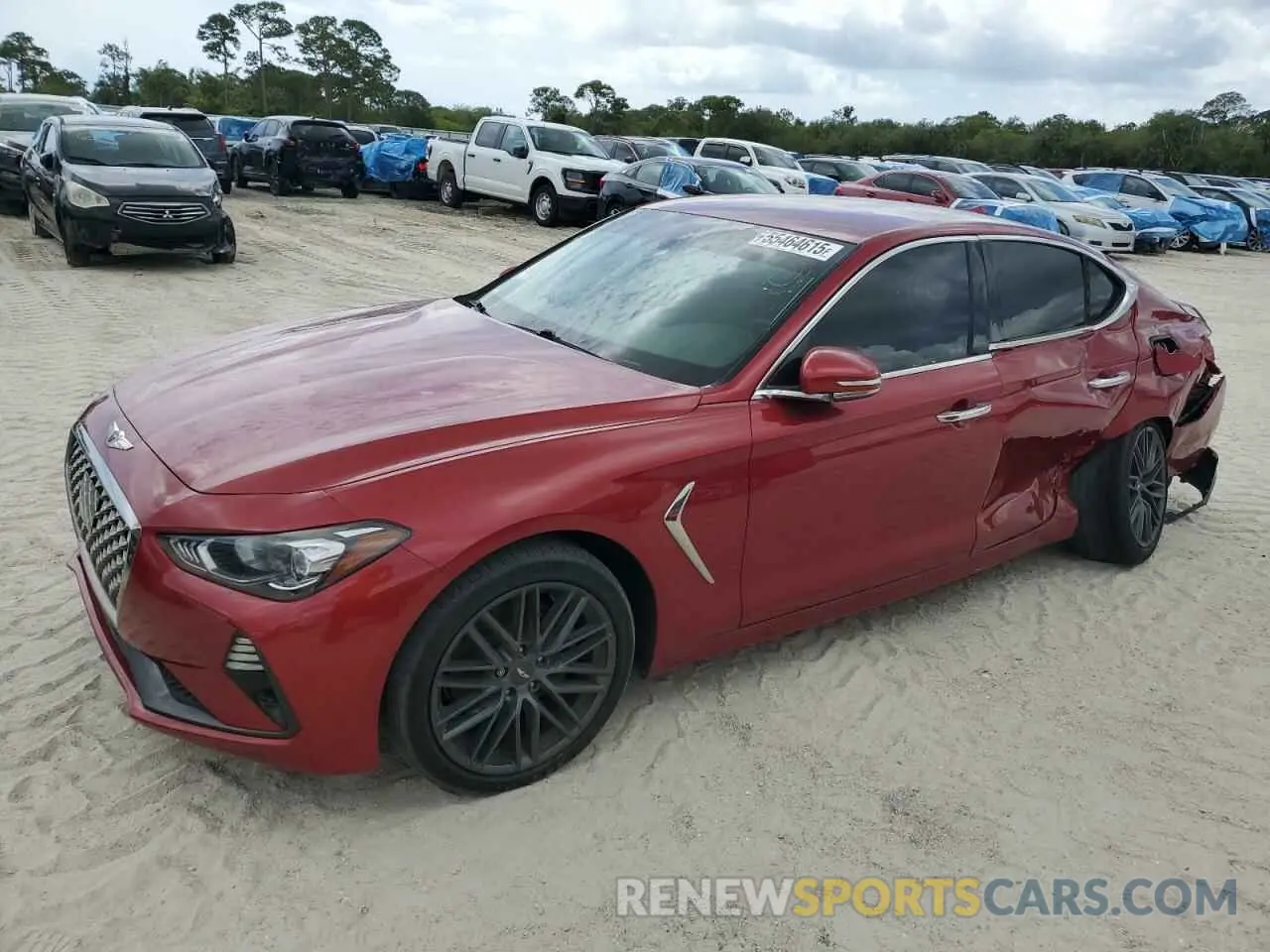 1 Photograph of a damaged car KMTG64LA4KU015493 GENESIS G70 2019