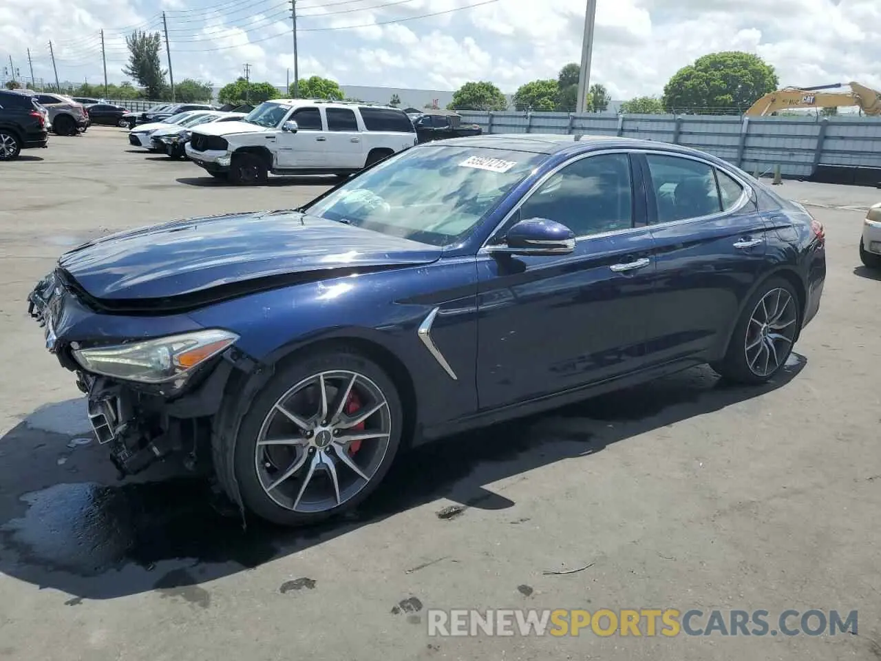 1 Photograph of a damaged car KMTG74LE0KU043856 GENESIS G70 2019