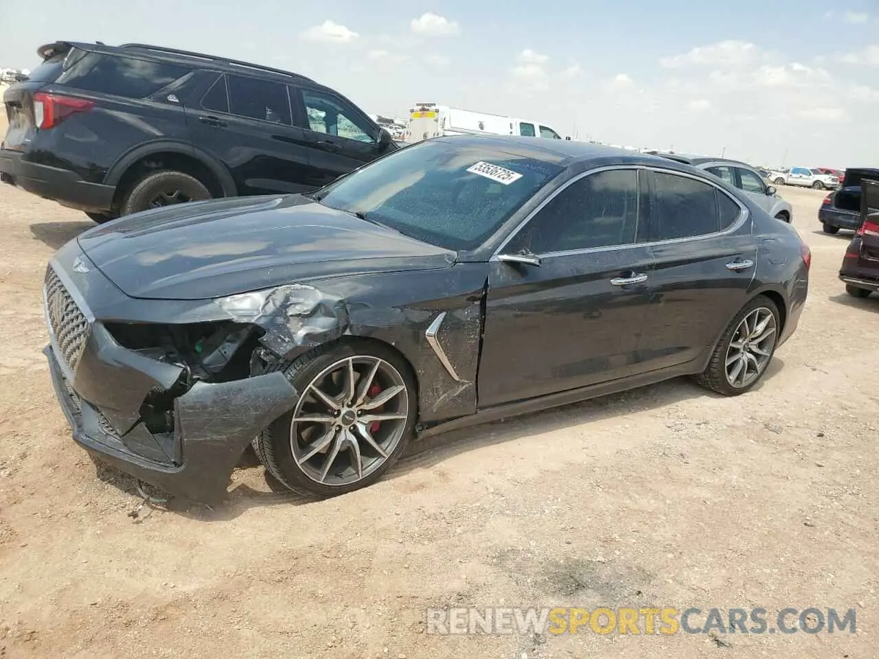1 Photograph of a damaged car KMTG74LE1KU031151 GENESIS G70 2019