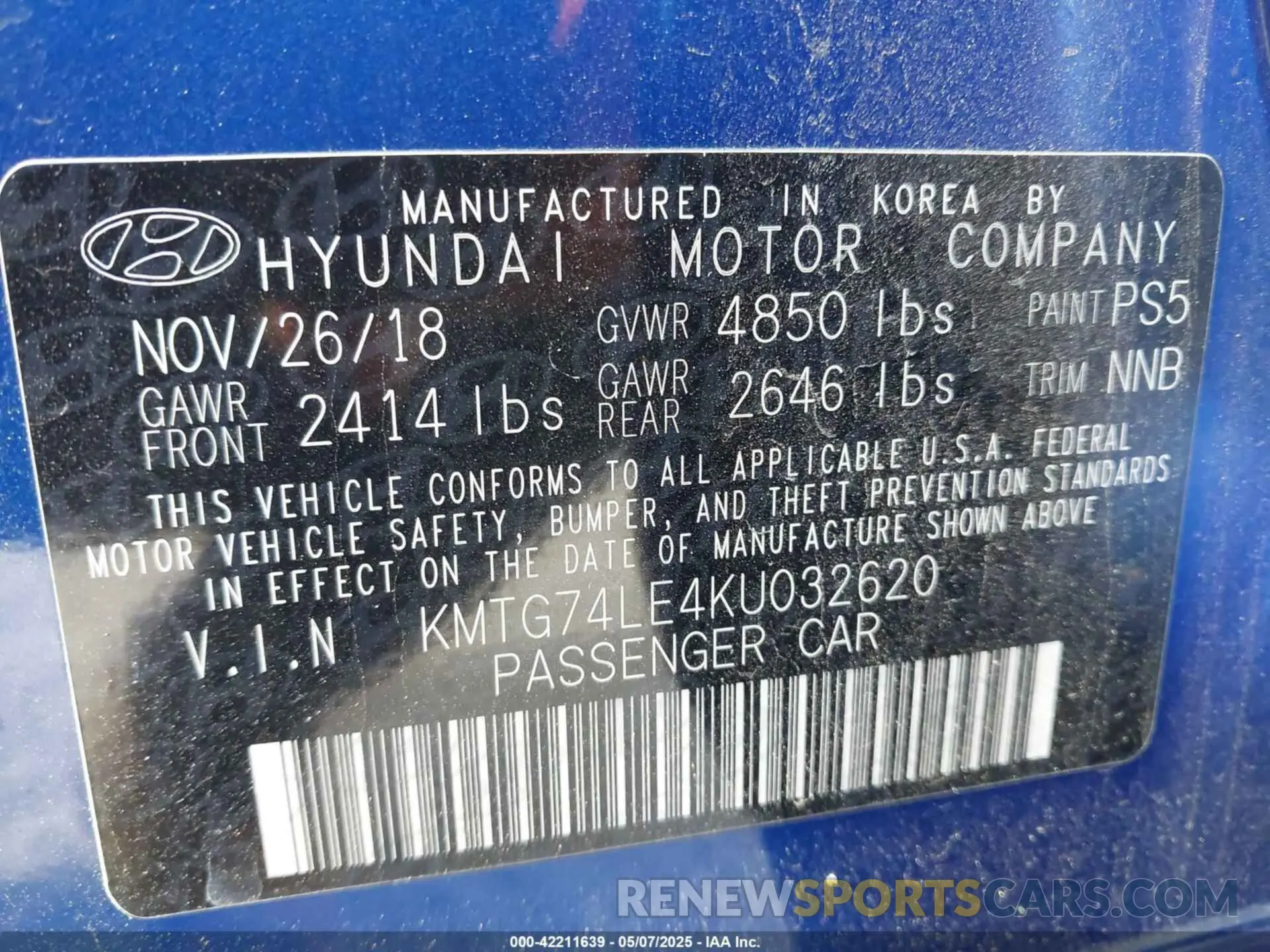 9 Photograph of a damaged car KMTG74LE4KU032620 GENESIS G70 2019
