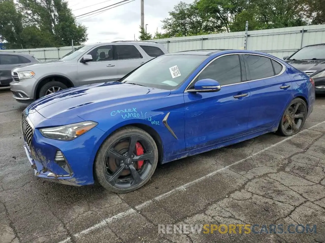 1 Photograph of a damaged car KMTG34LE3LU047042 GENESIS G70 2020