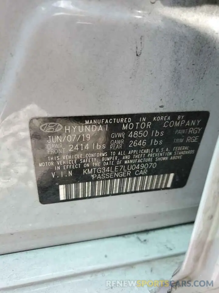 12 Photograph of a damaged car KMTG34LE7LU049070 GENESIS G70 2020