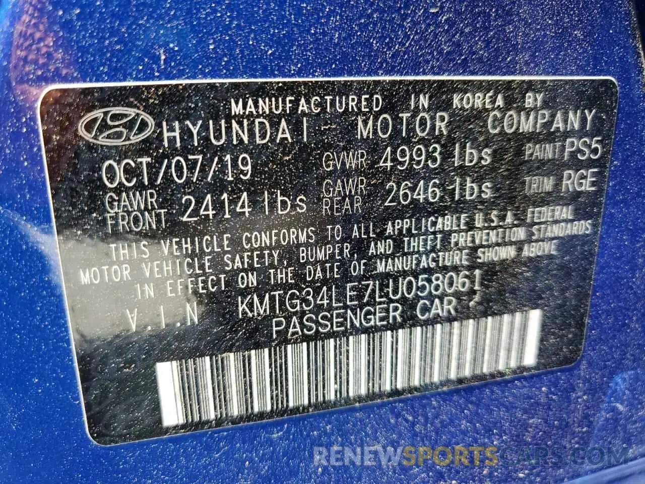 12 Photograph of a damaged car KMTG34LE7LU058061 GENESIS G70 2020
