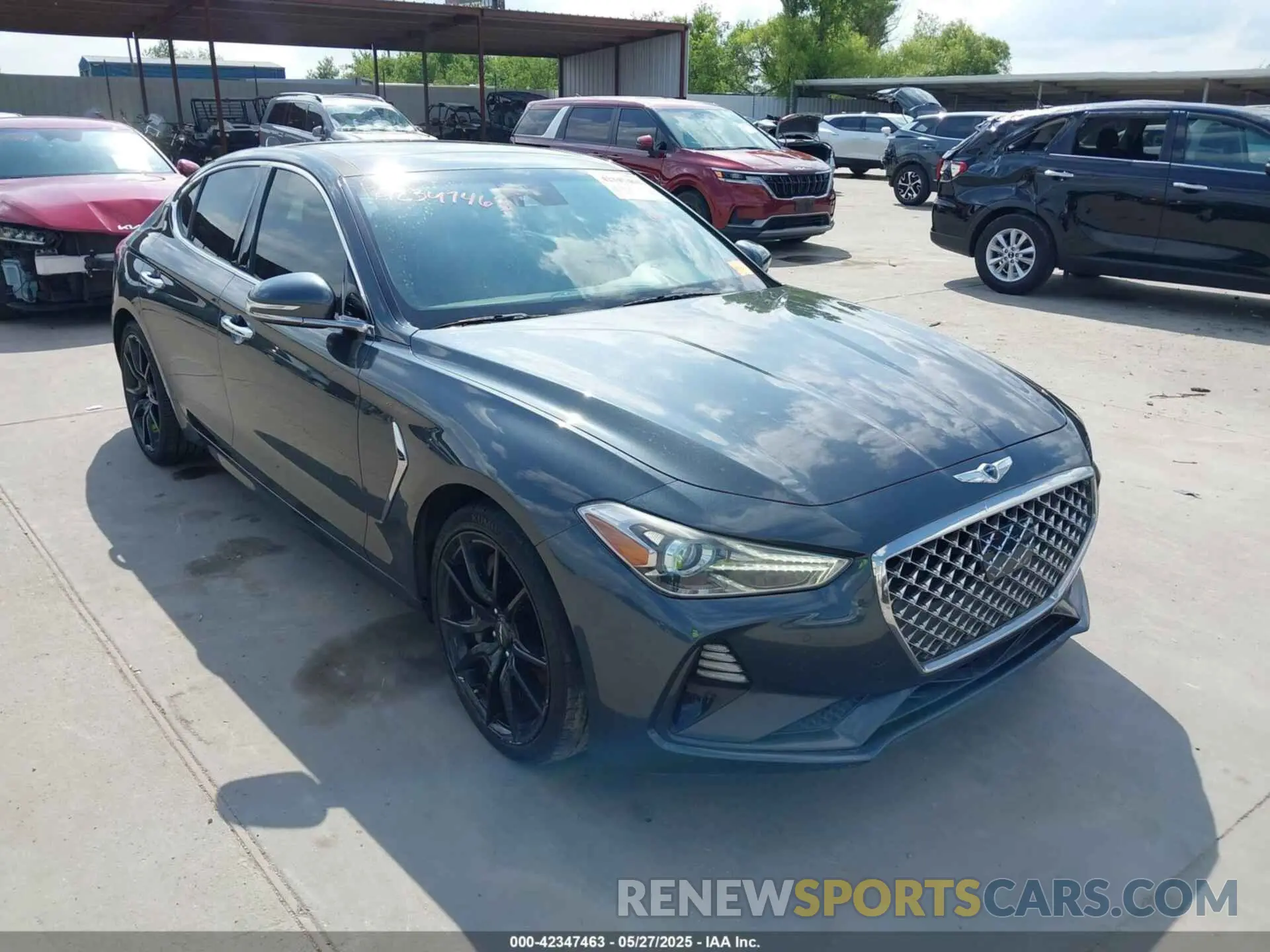 1 Photograph of a damaged car KMTG74LE8LU050250 GENESIS G70 2020