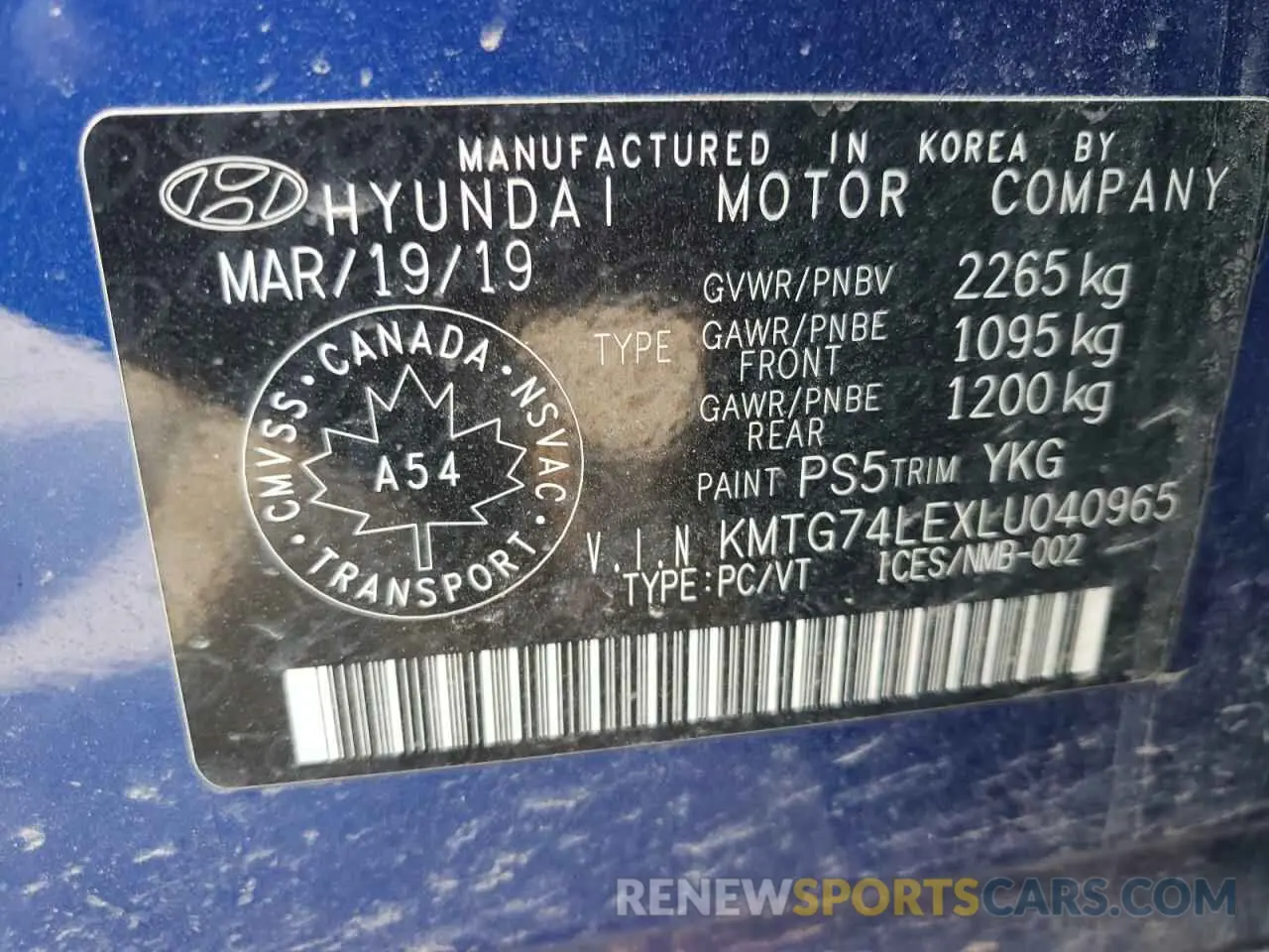 12 Photograph of a damaged car KMTG74LEXLU040965 GENESIS G70 2020