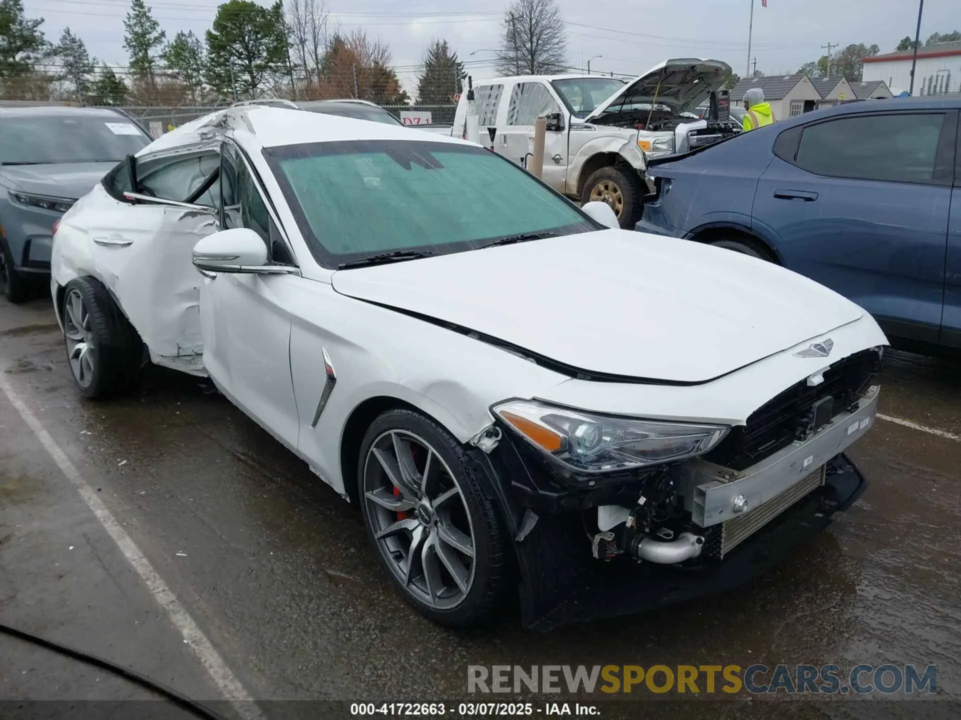 1 Photograph of a damaged car KMTG24LA0MU067346 GENESIS G70 2021