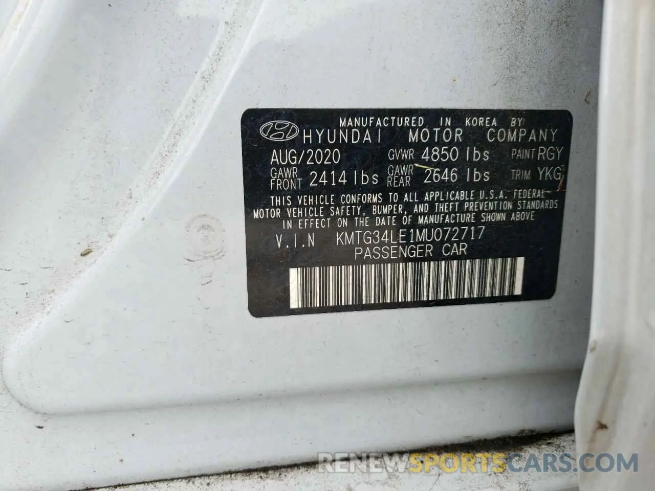 12 Photograph of a damaged car KMTG34LE1MU072717 GENESIS G70 2021