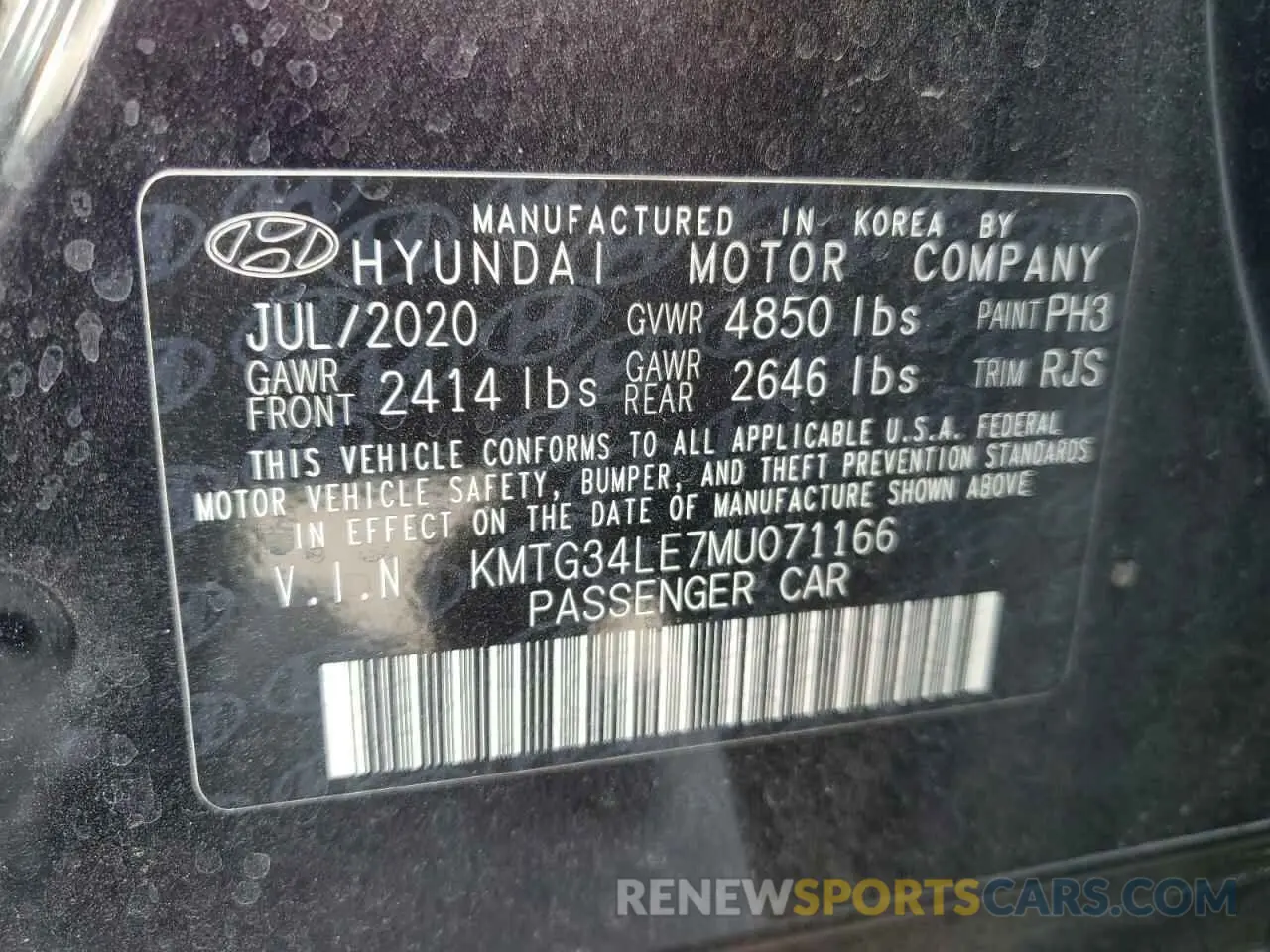 12 Photograph of a damaged car KMTG34LE7MU071166 GENESIS G70 2021