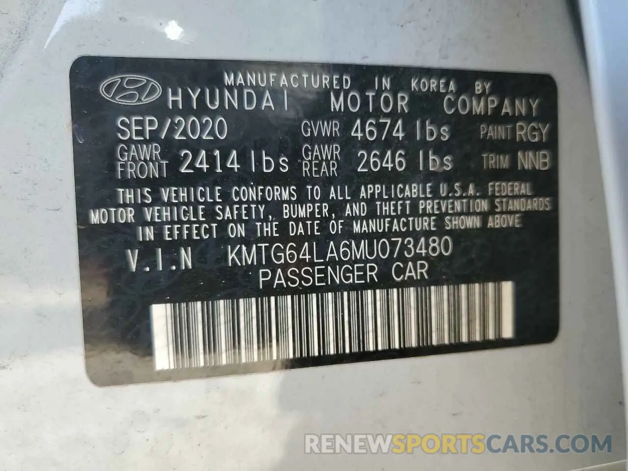 12 Photograph of a damaged car KMTG64LA6MU073480 GENESIS G70 2021