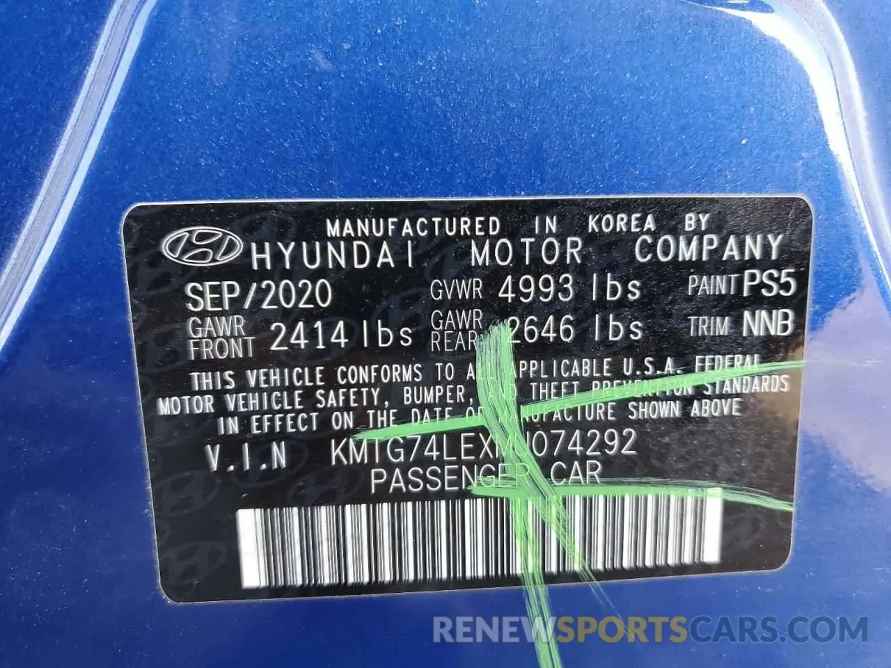 12 Photograph of a damaged car KMTG74LEXMU074292 GENESIS G70 2021