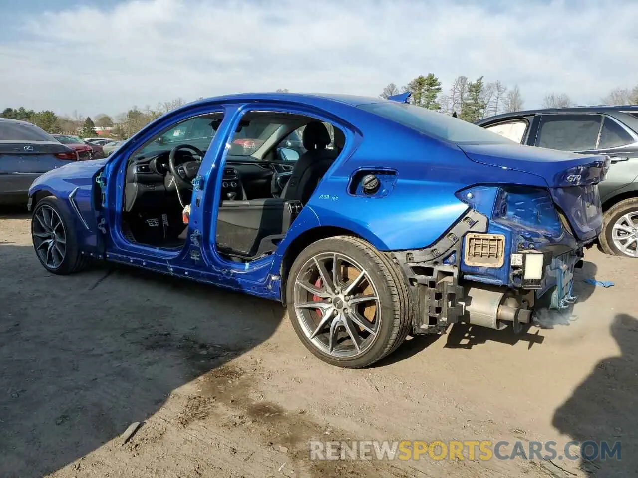 2 Photograph of a damaged car KMTG74LEXMU074292 GENESIS G70 2021