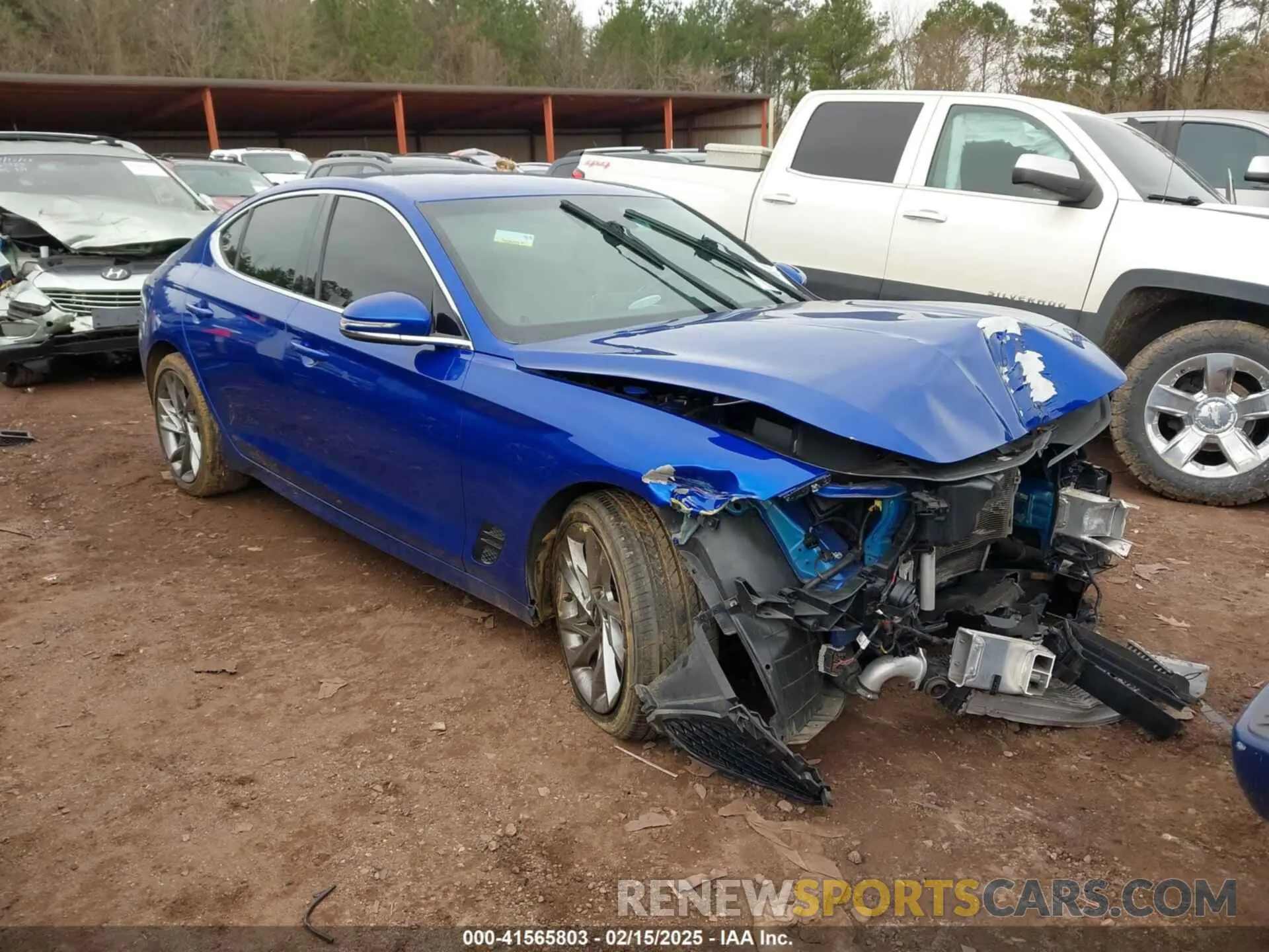 1 Photograph of a damaged car KMTG34TA4NU086948 GENESIS G70 2022