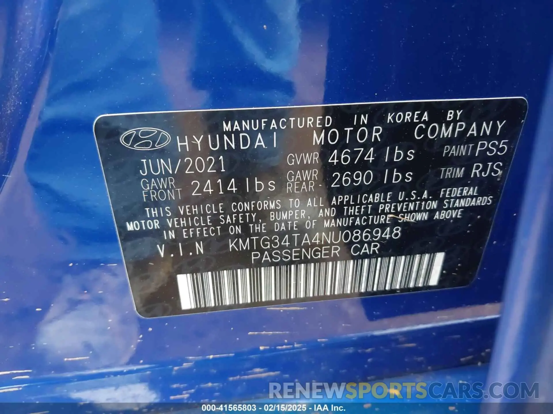 9 Photograph of a damaged car KMTG34TA4NU086948 GENESIS G70 2022