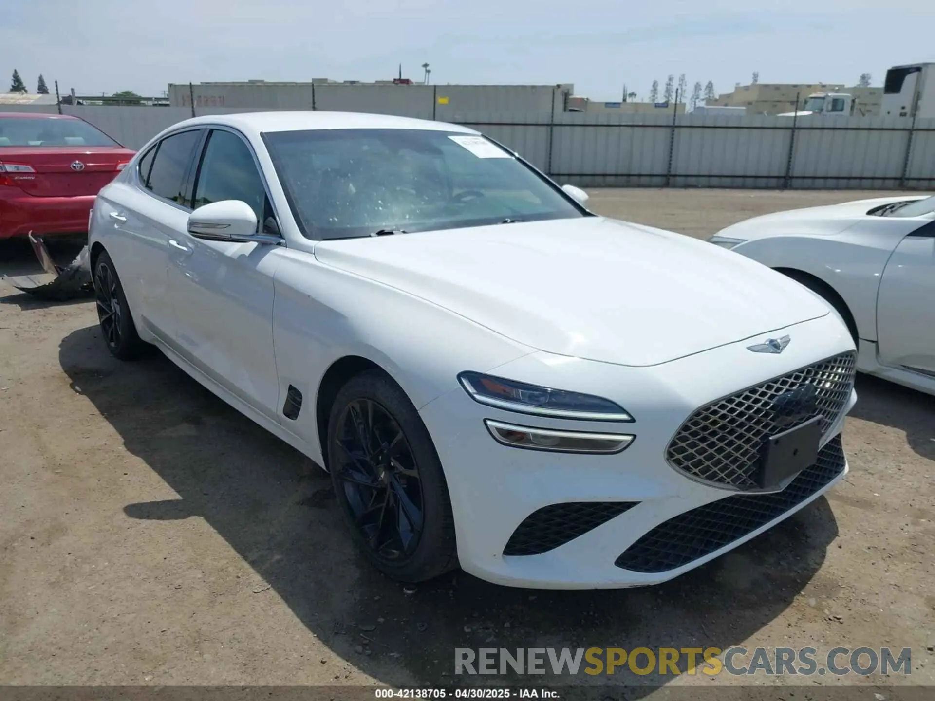 1 Photograph of a damaged car KMTG34TA9NU095130 GENESIS G70 2022