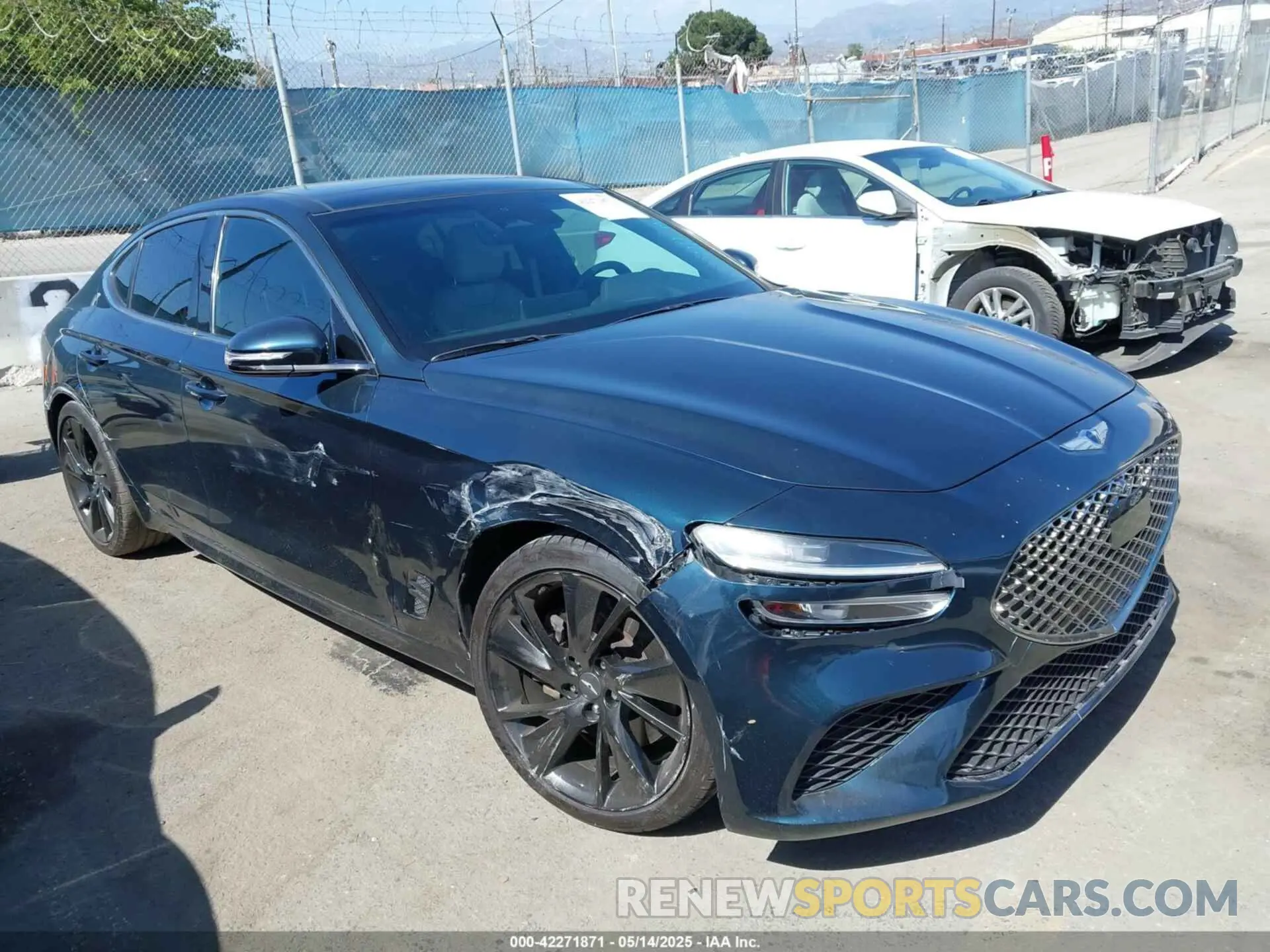 1 Photograph of a damaged car KMTG54TE2NU082023 GENESIS G70 2022