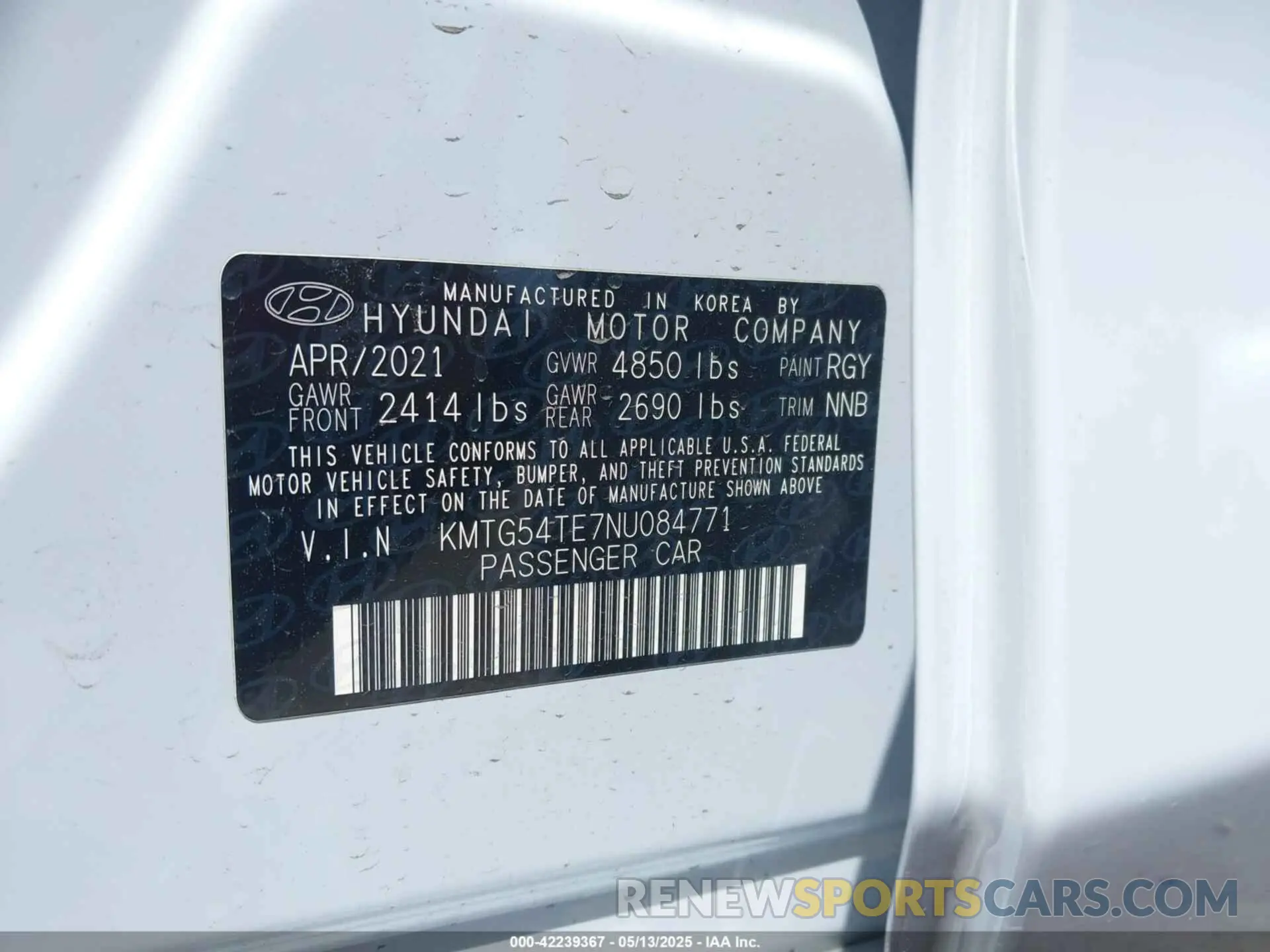9 Photograph of a damaged car KMTG54TE7NU084771 GENESIS G70 2022