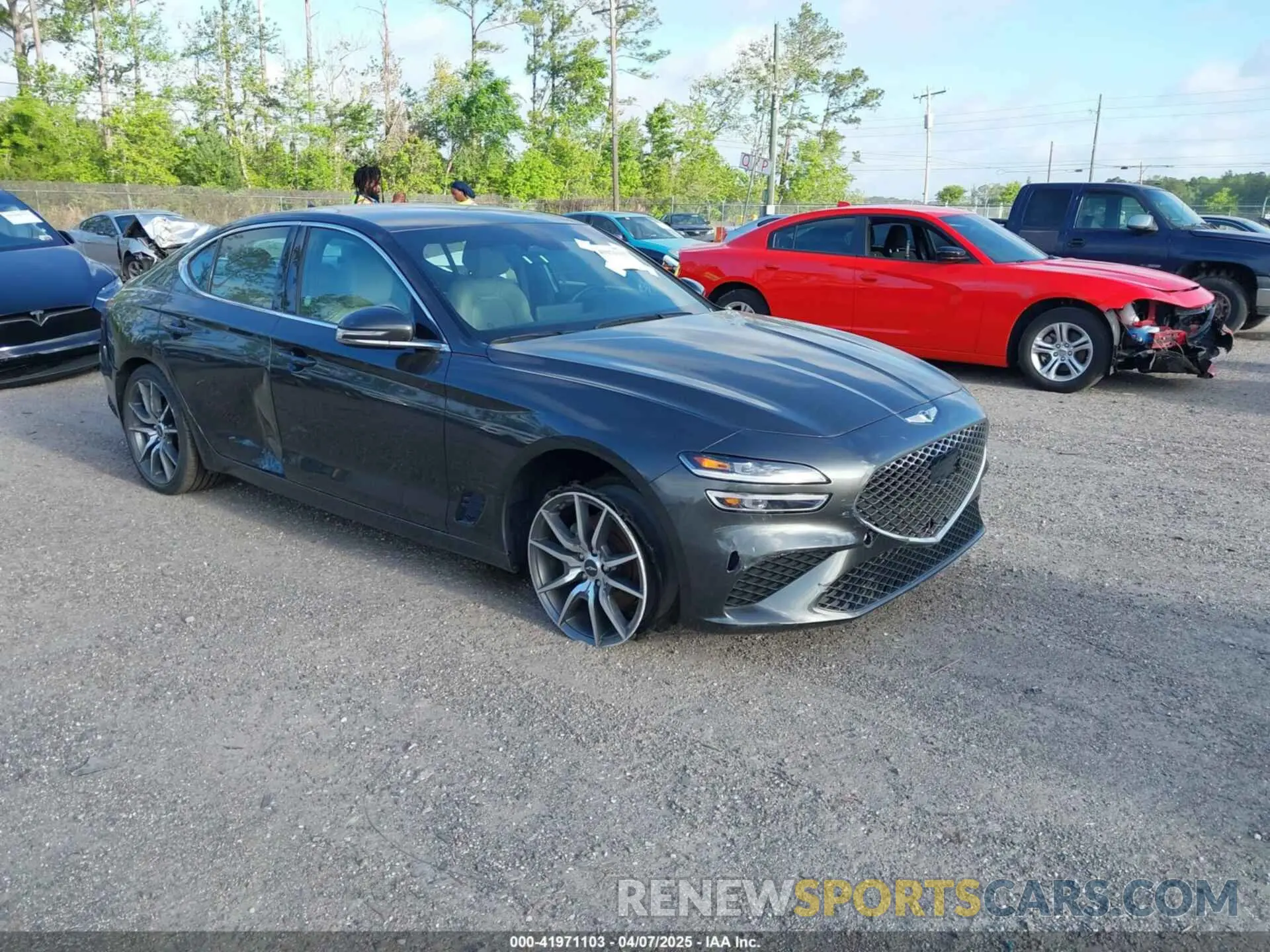 1 Photograph of a damaged car KMTG34TA4PU126965 GENESIS G70 2023