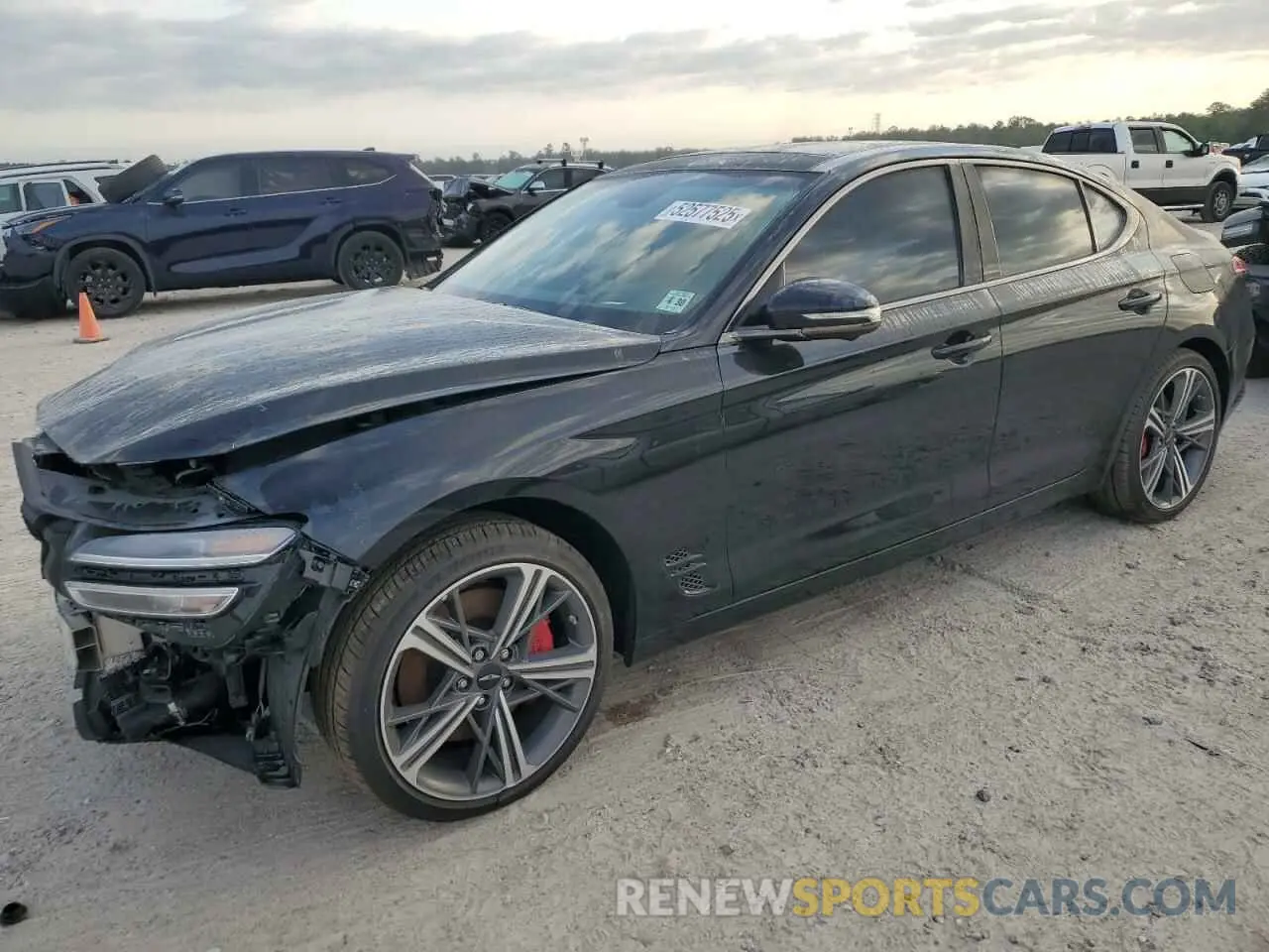 1 Photograph of a damaged car KMTG54SE0SU147383 GENESIS G70 2025