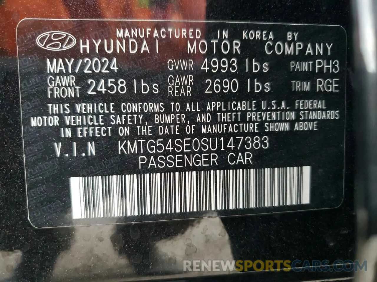 13 Photograph of a damaged car KMTG54SE0SU147383 GENESIS G70 2025