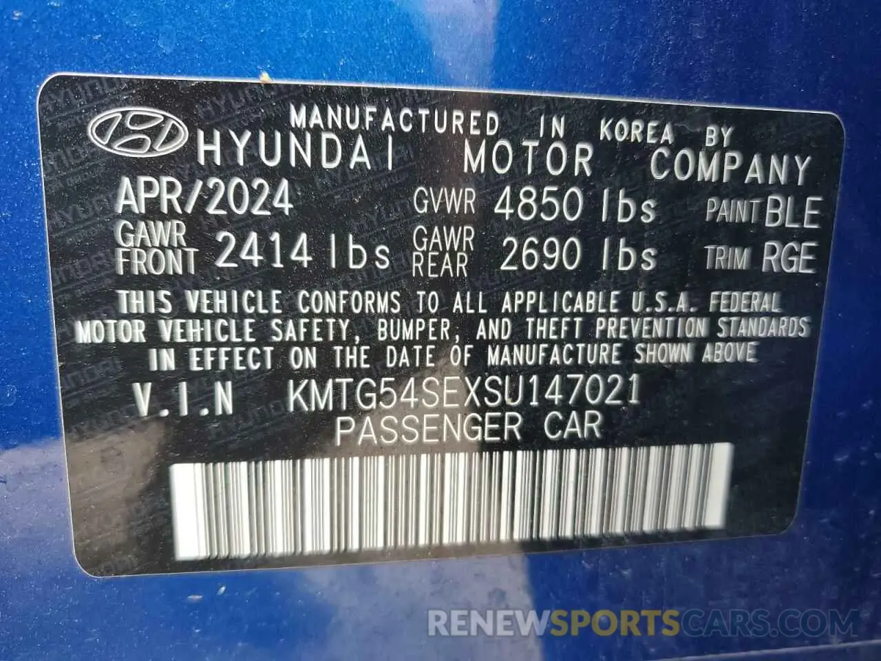13 Photograph of a damaged car KMTG54SEXSU147021 GENESIS G70 2025