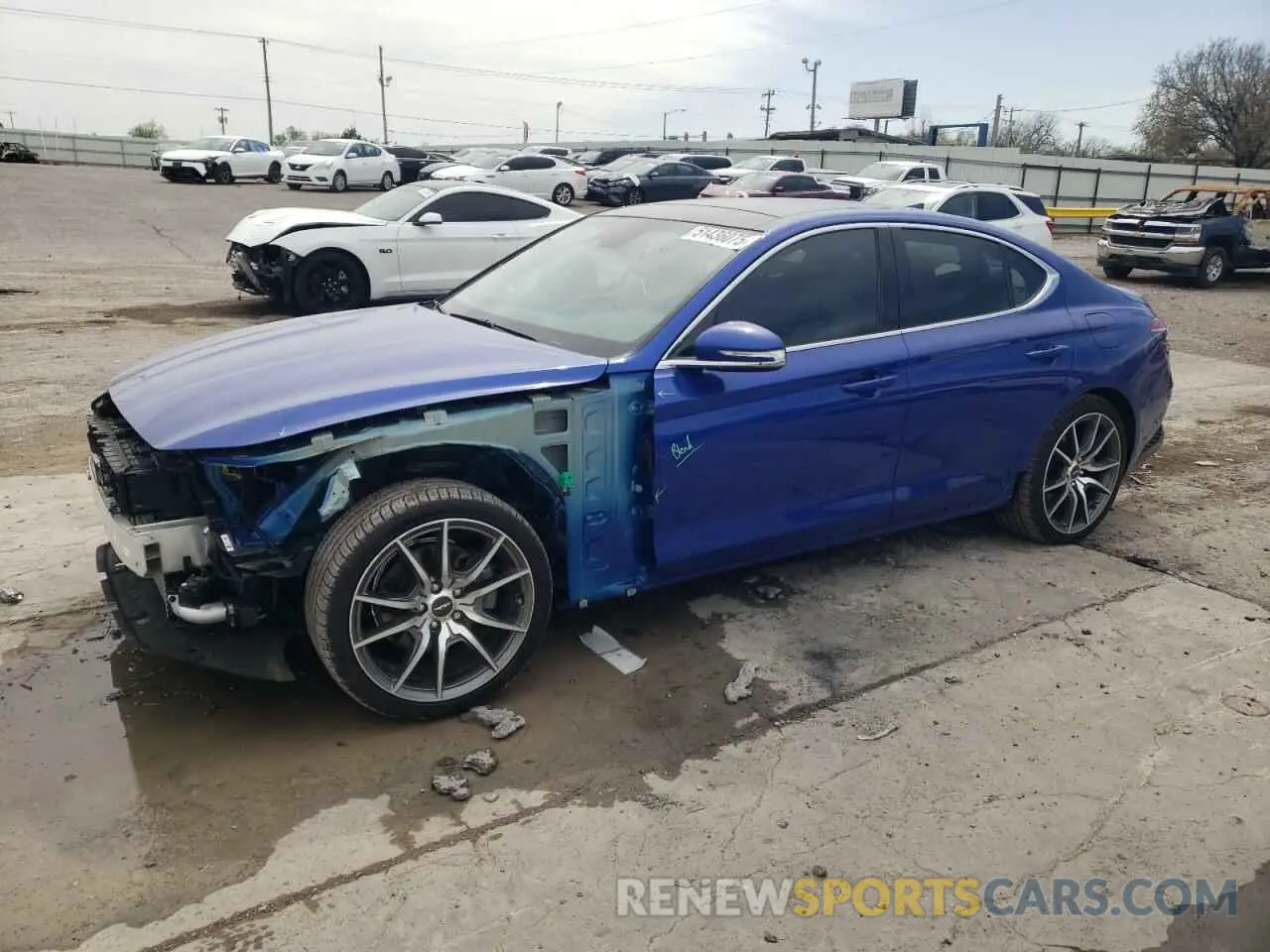 1 Photograph of a damaged car KMTG34TA2NU087158 GENESIS G70 BASE 2022
