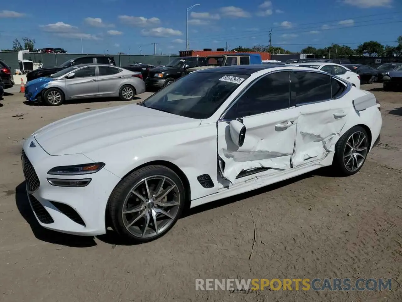 1 Photograph of a damaged car KMTG34TA2NU096216 GENESIS G70 BASE 2022