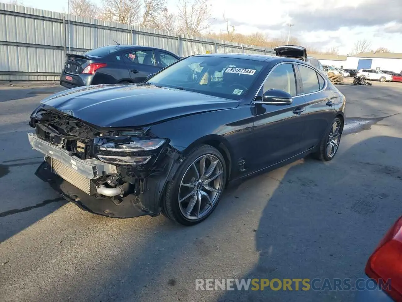1 Photograph of a damaged car KMTG34TA7NU089729 GENESIS G70 BASE 2022