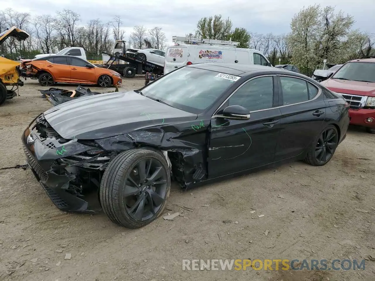 1 Photograph of a damaged car KMTG54TE2NU081955 GENESIS G70 BASE 2022